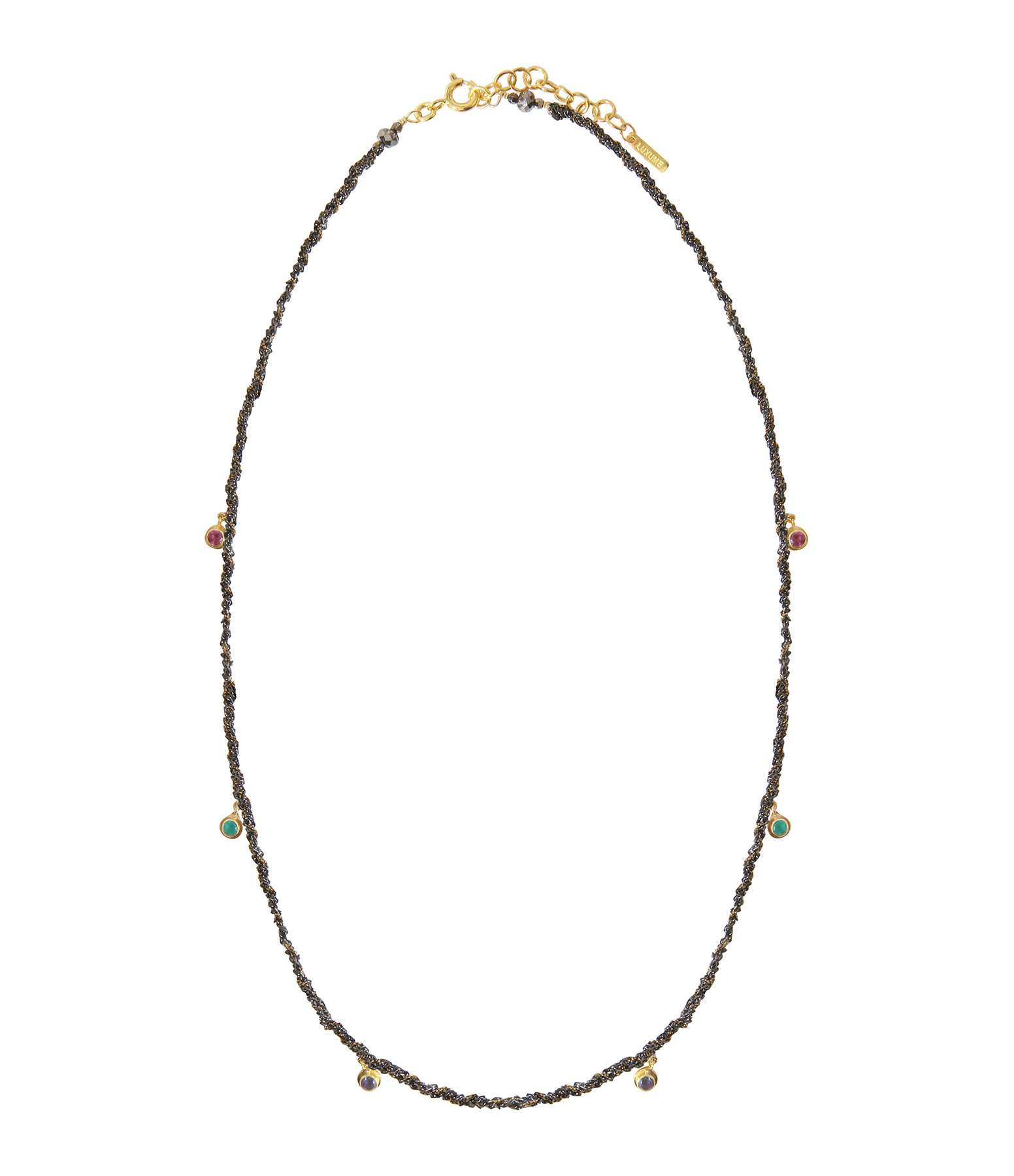 Collier Pampilles Ruthenium Lurex Doré