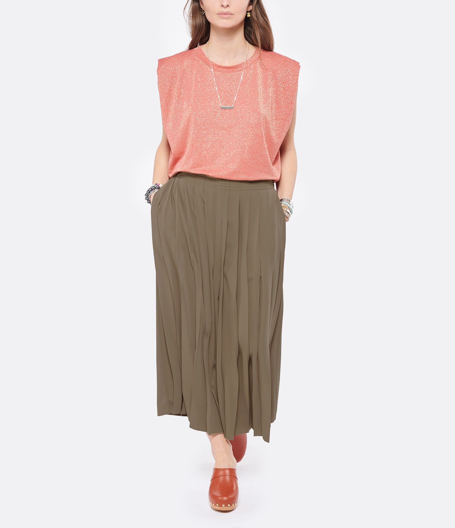 Jupe Culotte Plissée Taupe