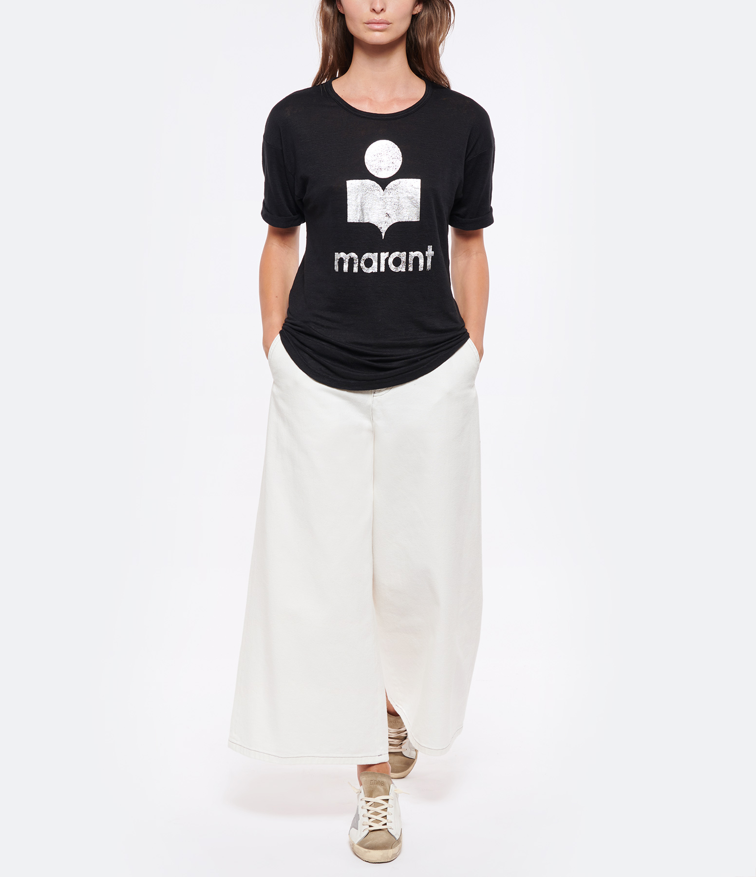 Pantalon Droit Coton Blanc