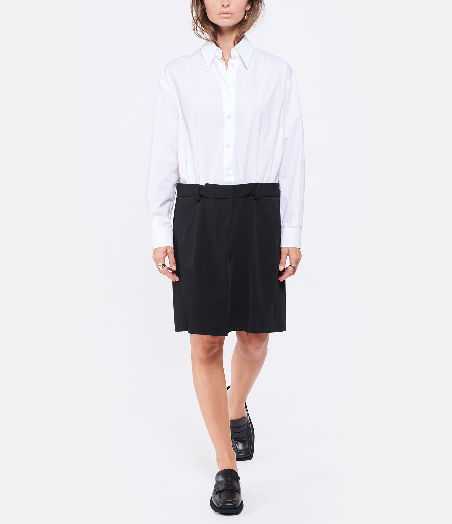 Robe Coton Noir Blanc