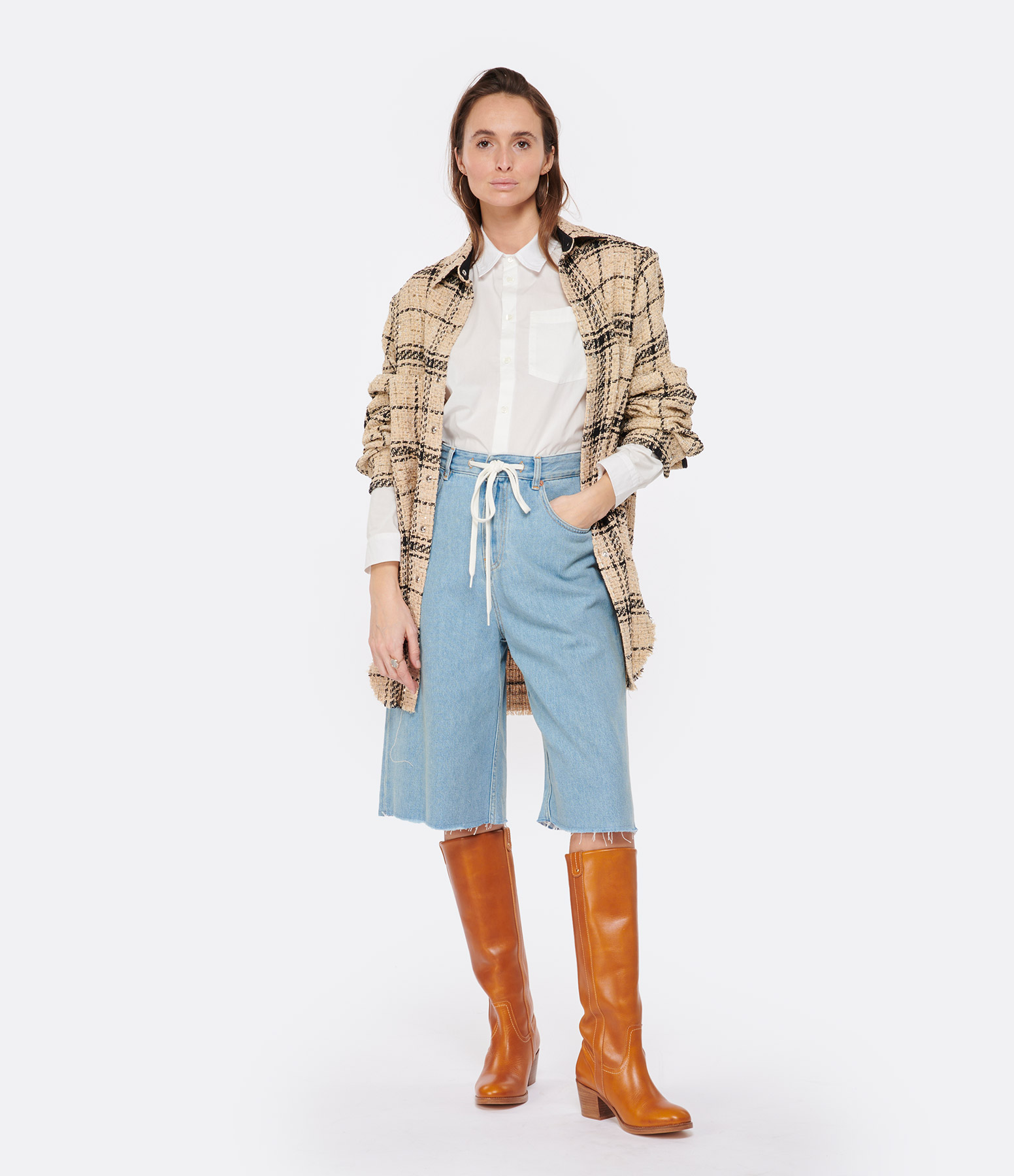 Short Coton Denim Bleu Ciel