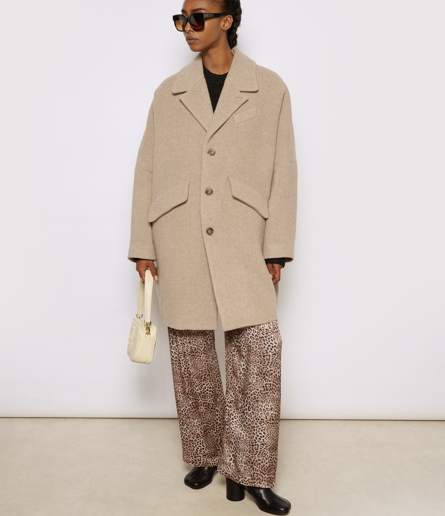 Manteau Oversize Laine Beige