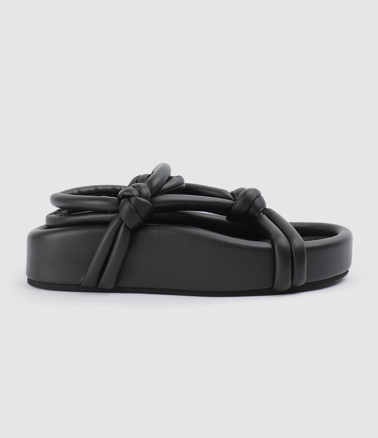 Sandales Plateforme Cordes Noir