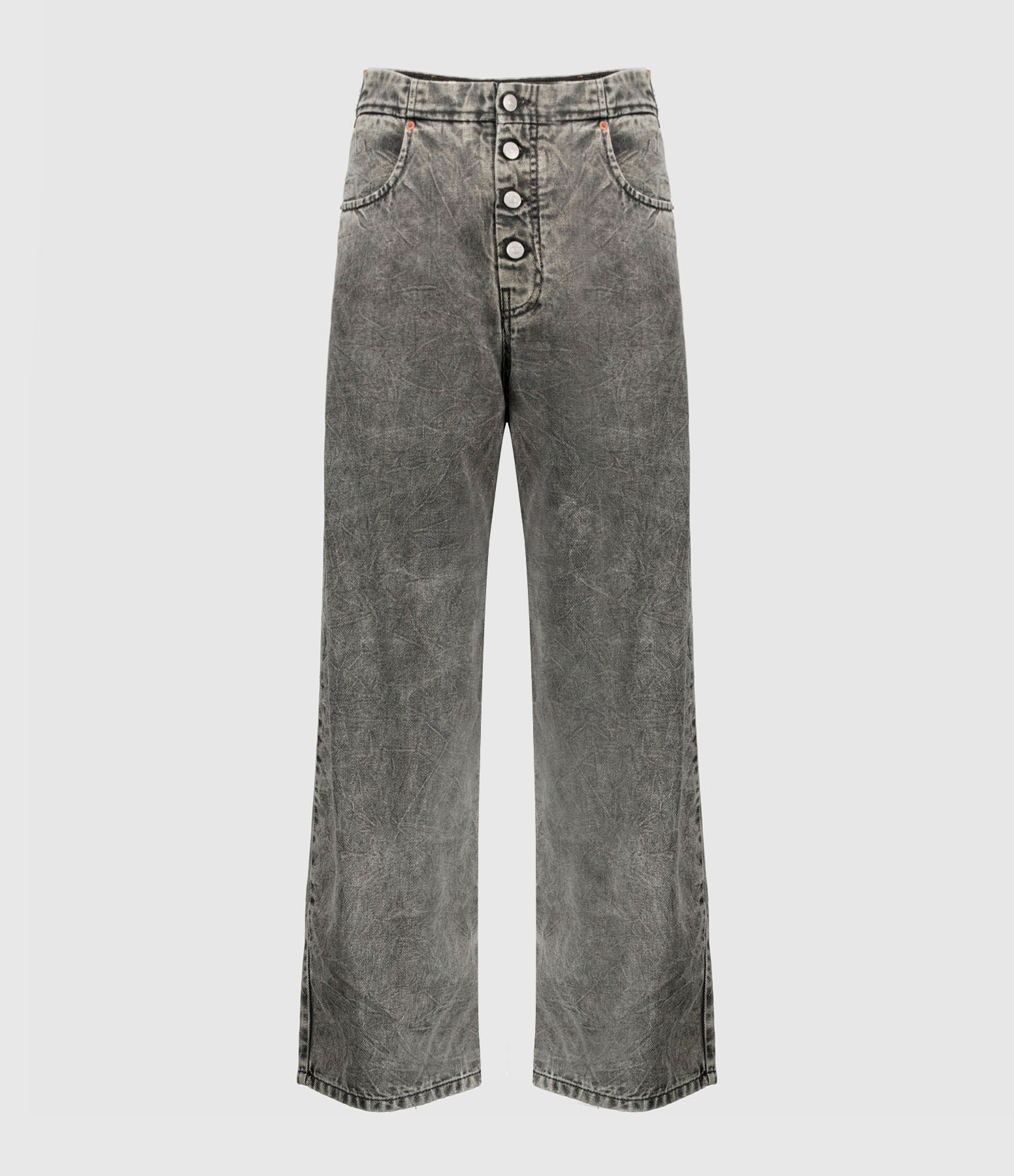 Jean Taille Haute Denim Gris Délavé