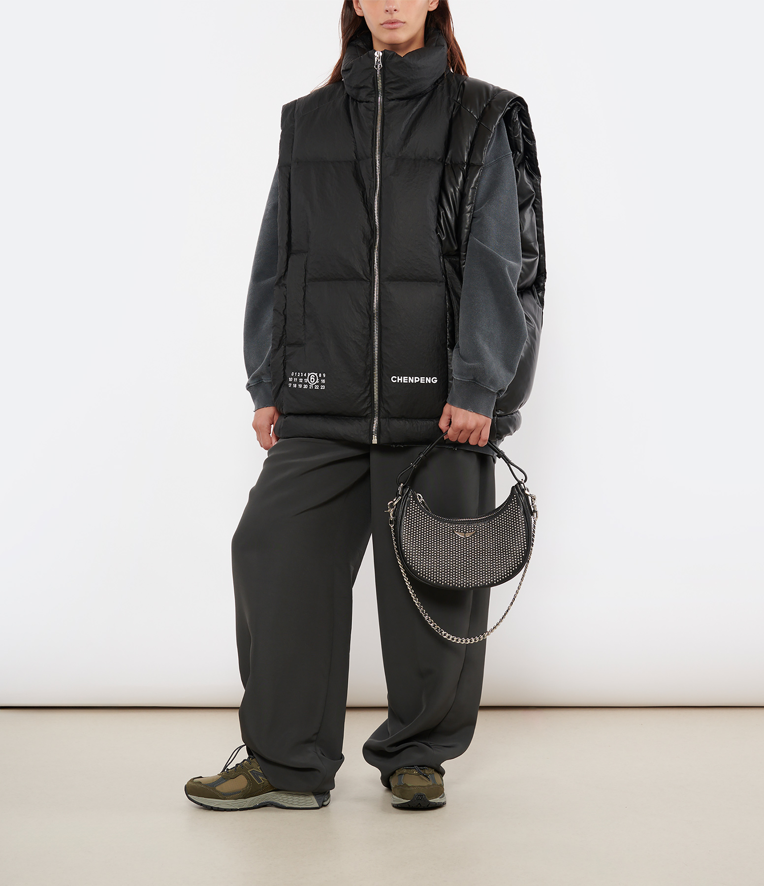 Doudoune sans manches Noire, Collaboration MM6 x CHENPENG