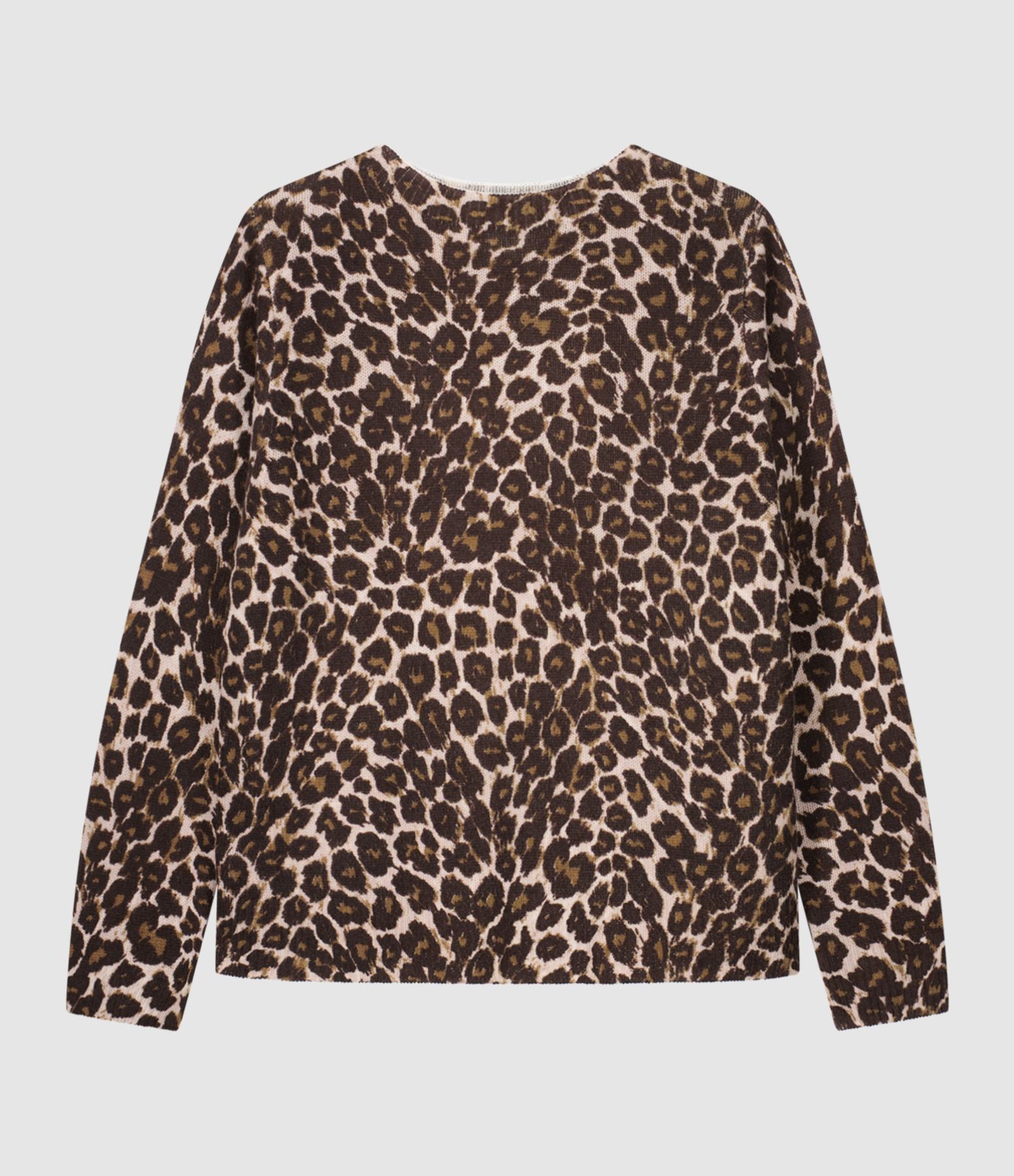 Pull Ample Imprimé Léopard Chocolat
