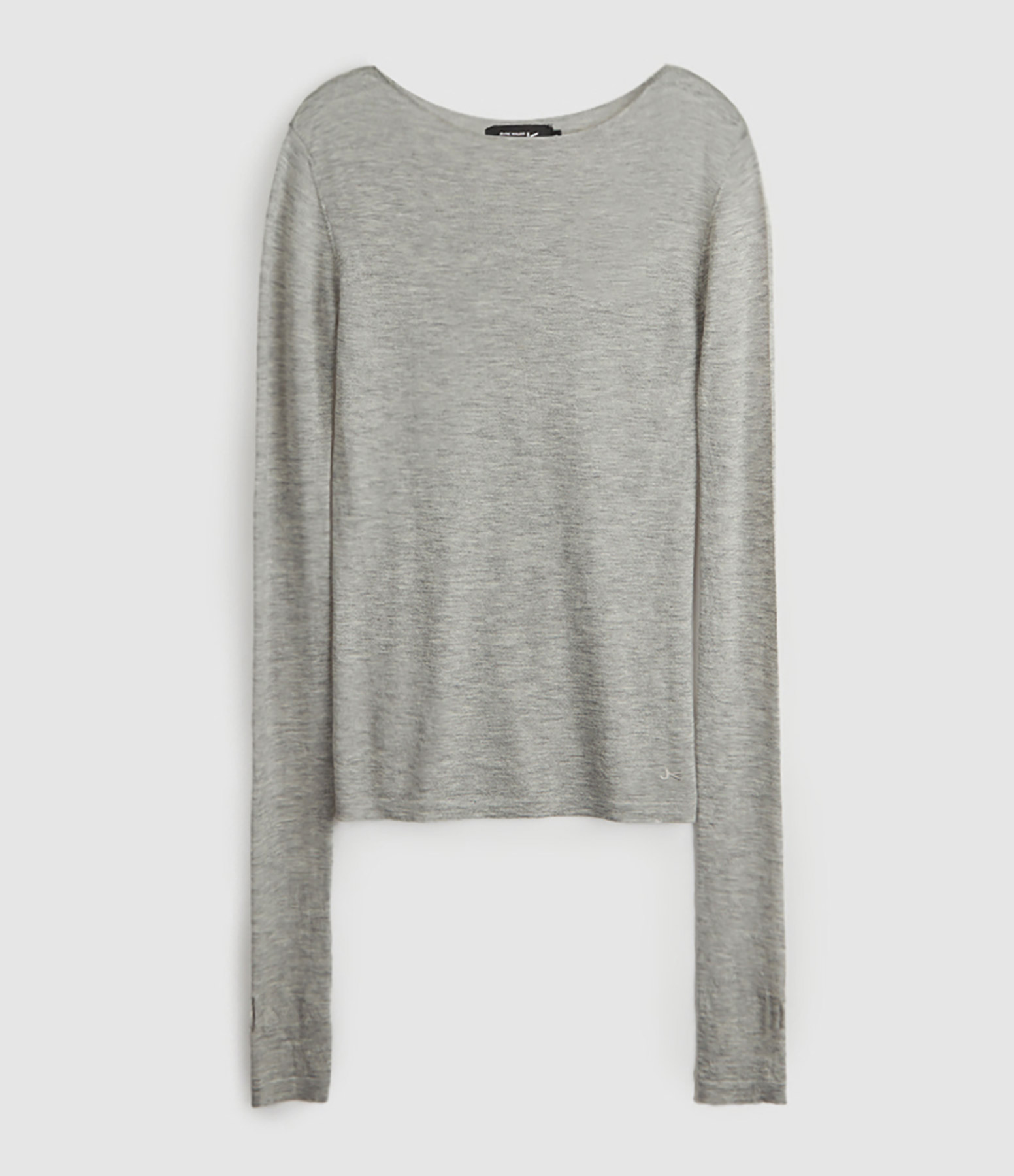 Pull Mobi Maille Cachemire Gris Clair
