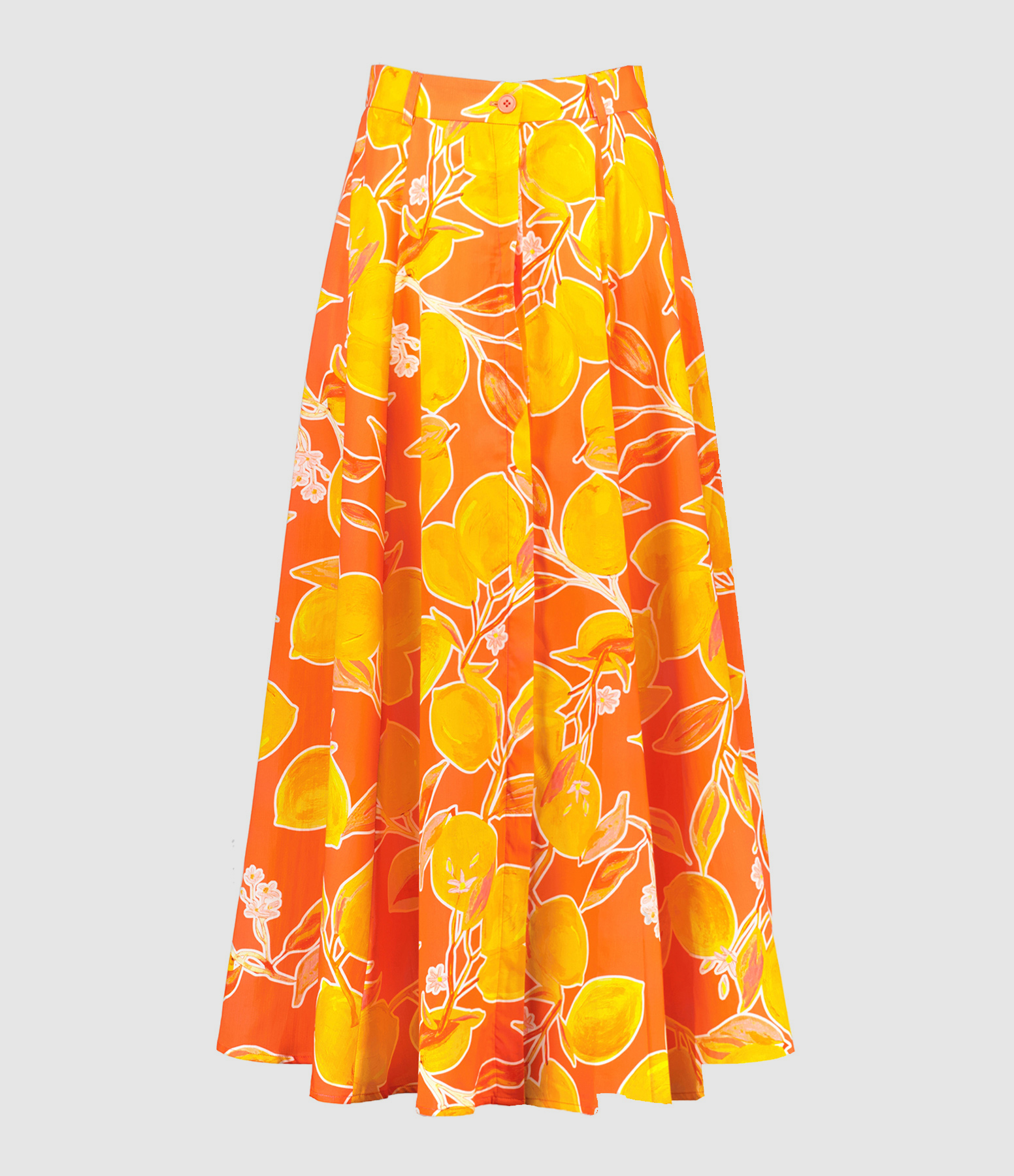 Jupe Ines Limone Motifs Coton Orange