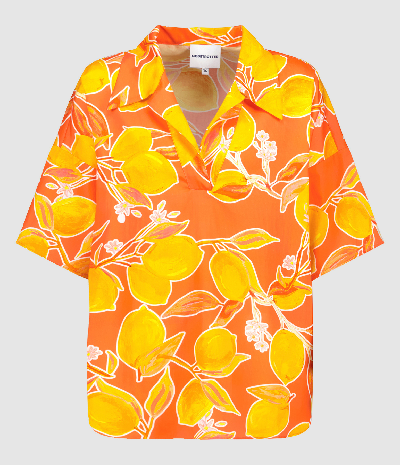Chemise Laslo Limone Motifs Coton Orange