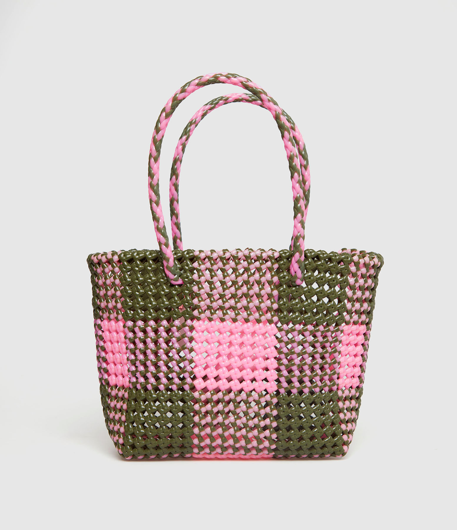 Sac Scoubidou S Kaki Rose Clair