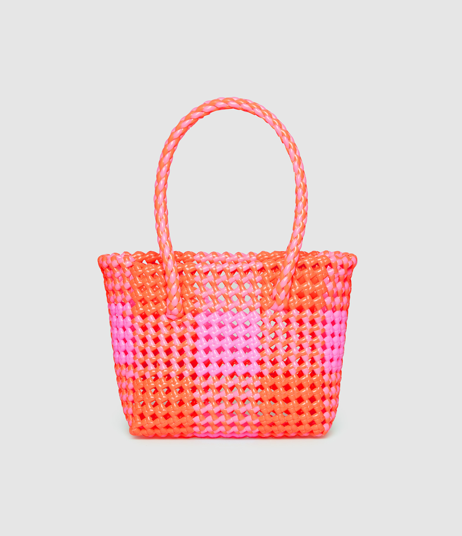 Sac Scoubidou XS Petites Anses Rose Clair Orange Fluo