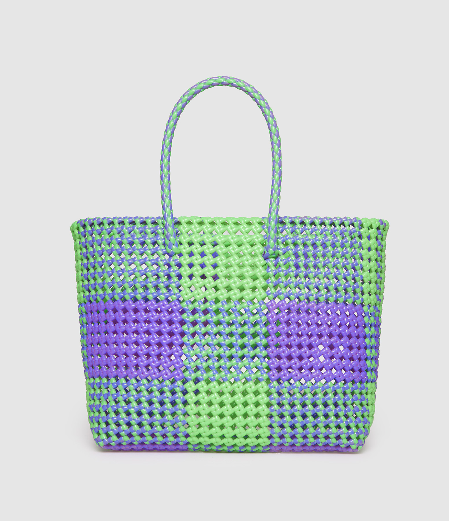 Sac Scoubidou M Petites Anses Violet Vert Fluo