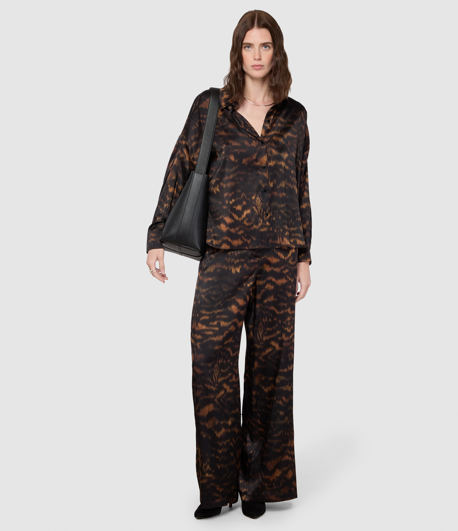 Pantalon Aoki Nero/Caramello