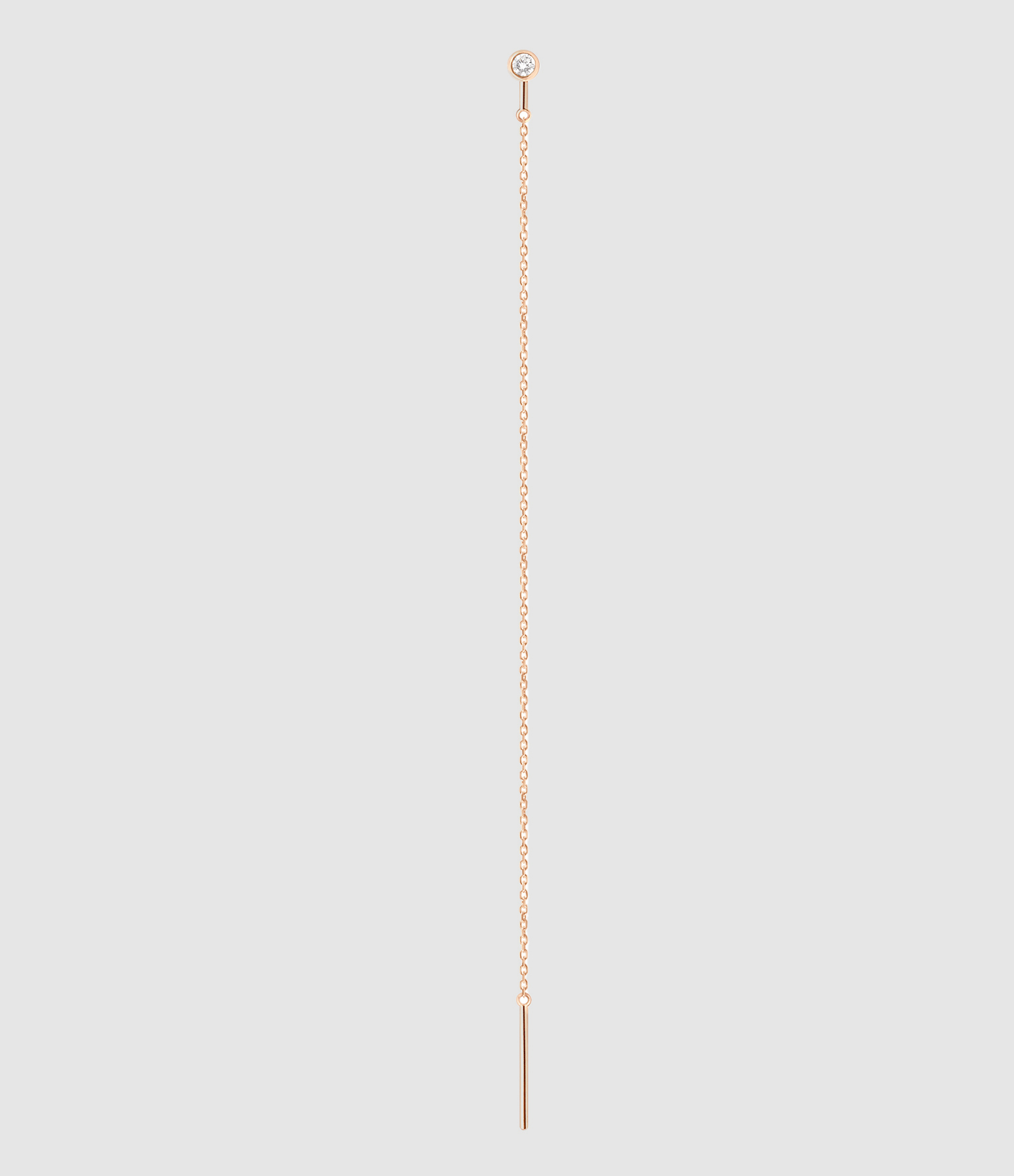 Boucle d'oreille Pendante One Diamant Or Rose (vendue à l'unité)