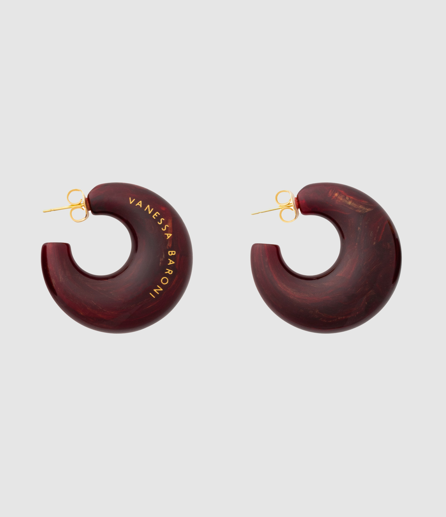 Boucles d'oreilles Moon Bordeaux Marble