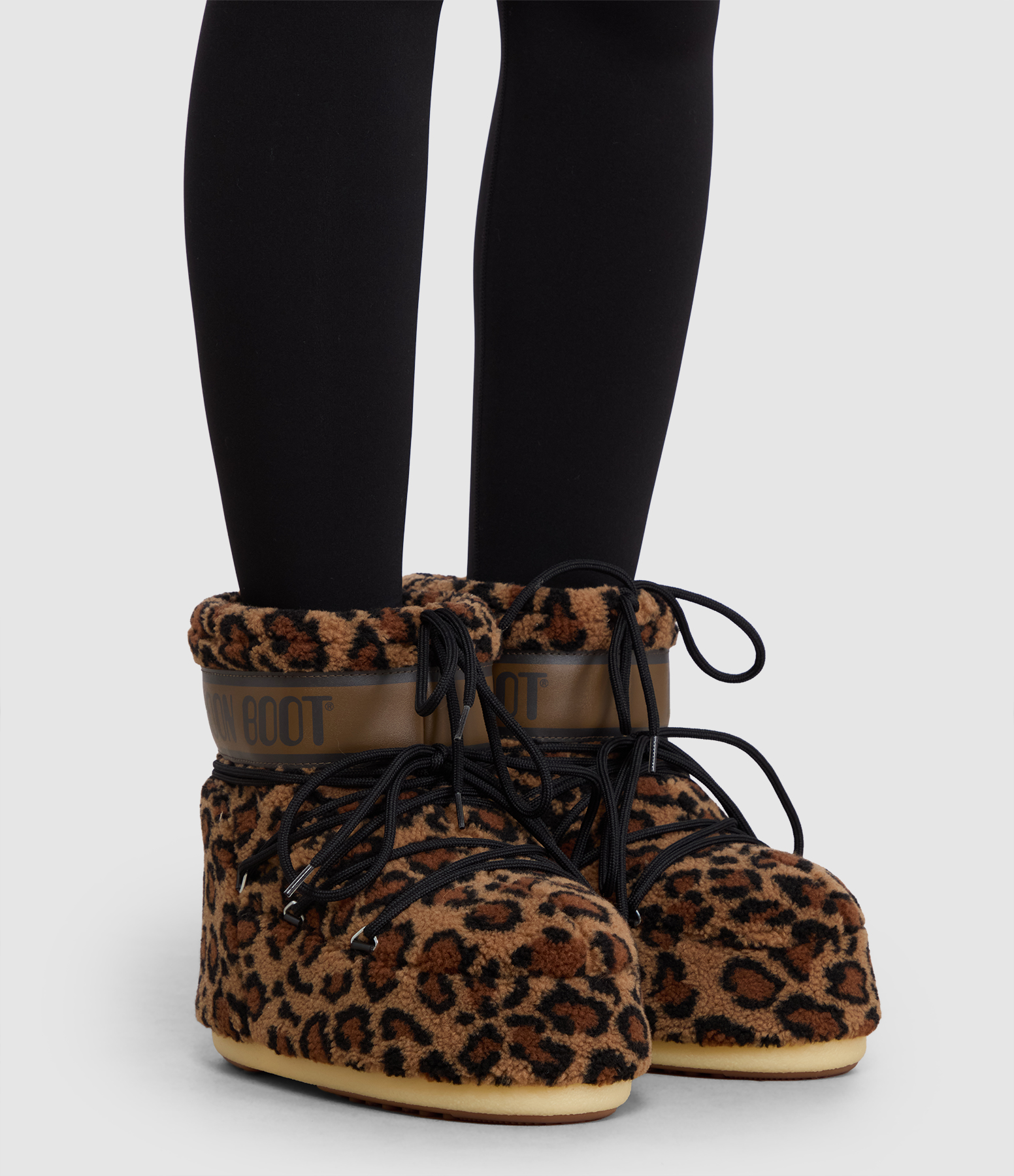 Moon Boot Icon Low Fleece Leopard Cognac Cocoa