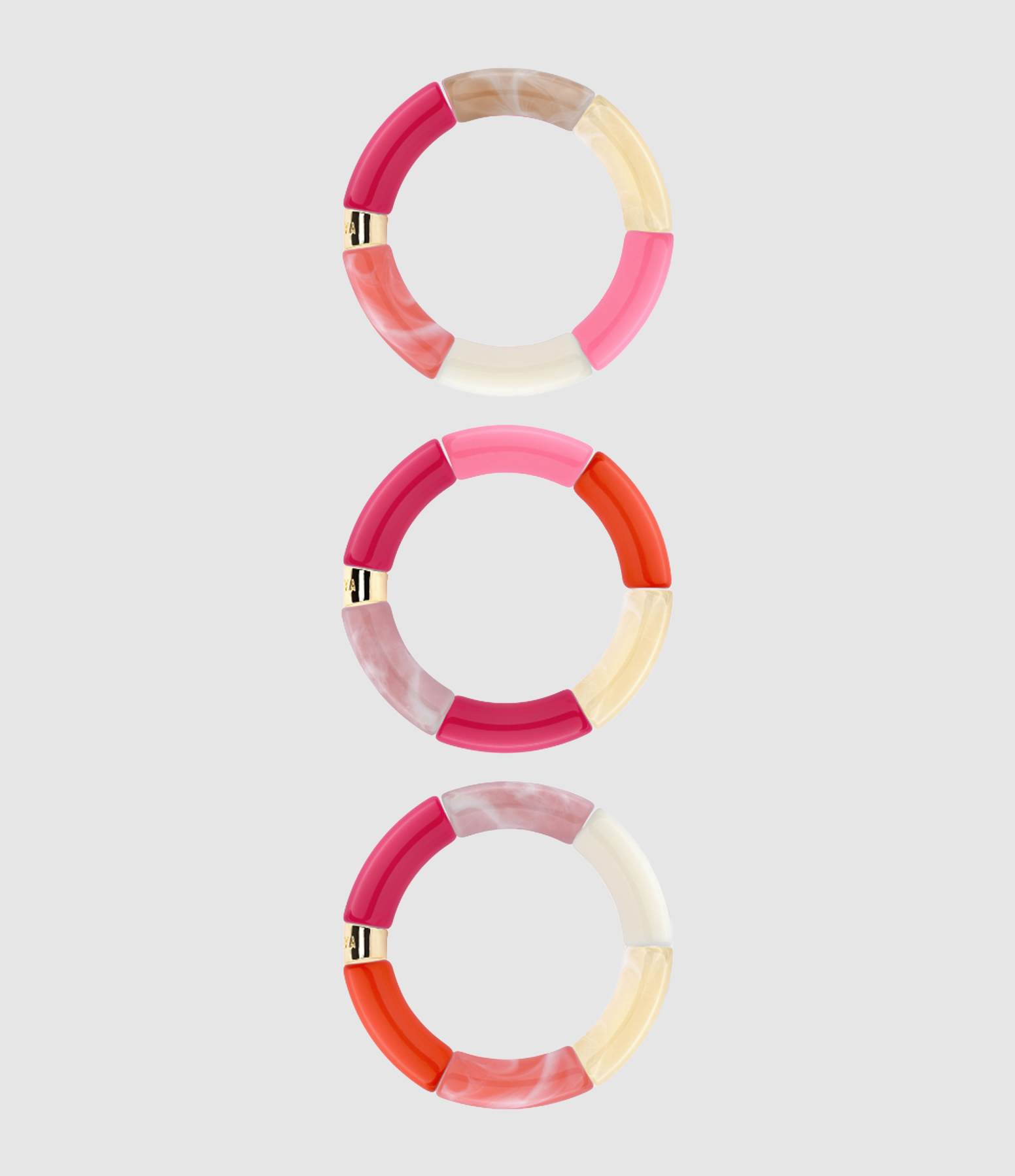 Bracelets Trio Morango Rose