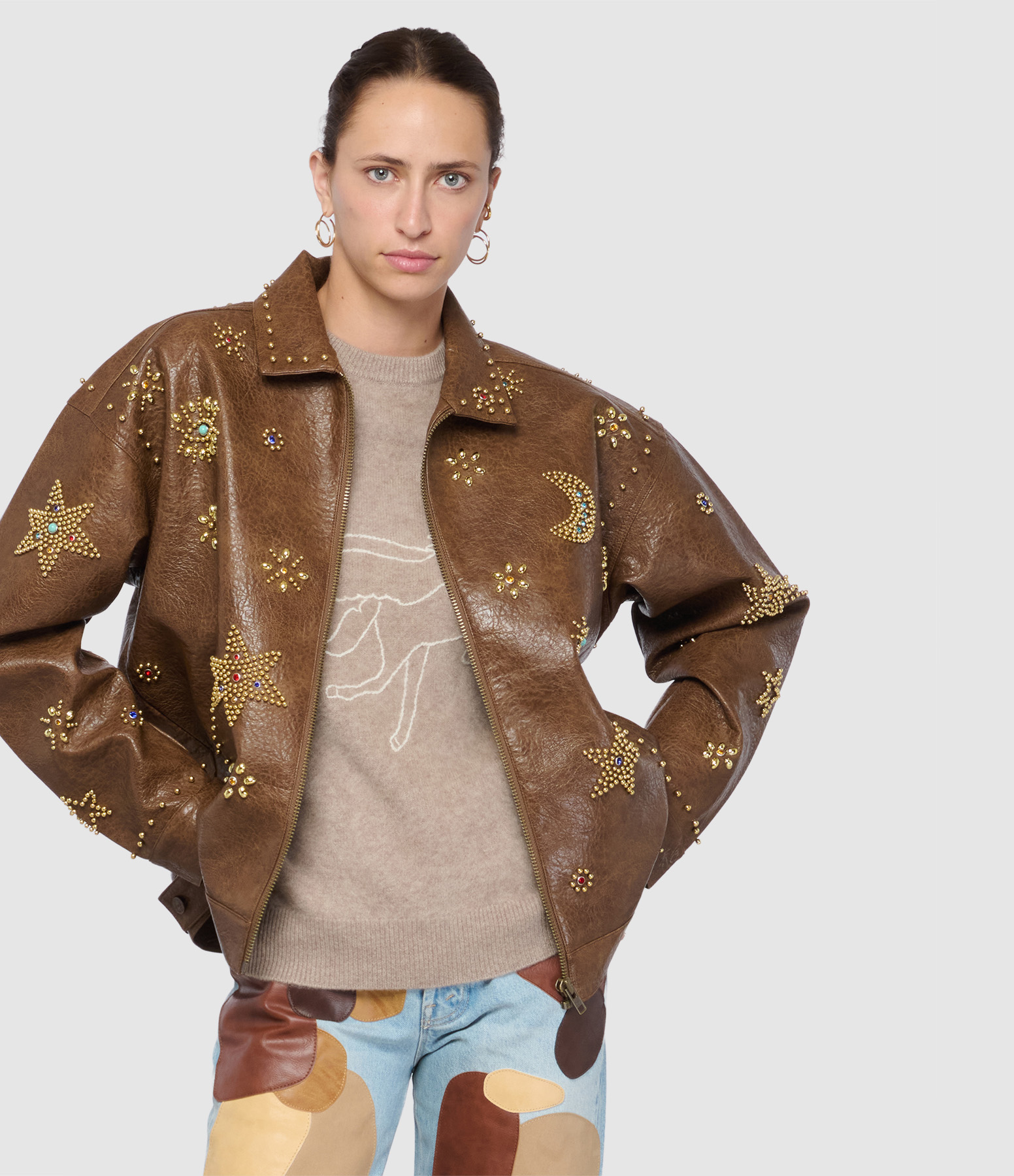 Veste The Zip It Brown And Cream