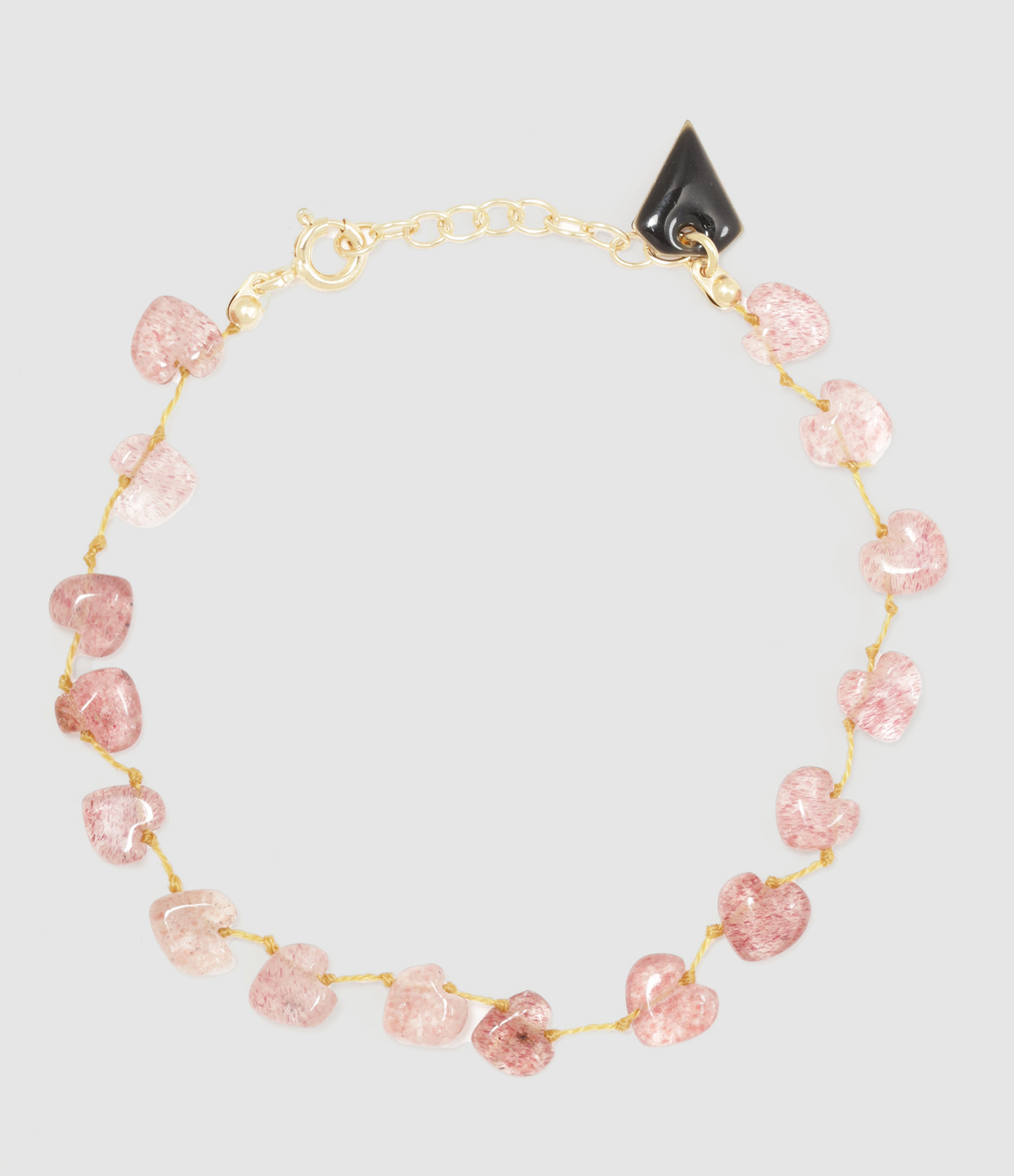 Bracelet Cœur Strawberry Quartz Rose