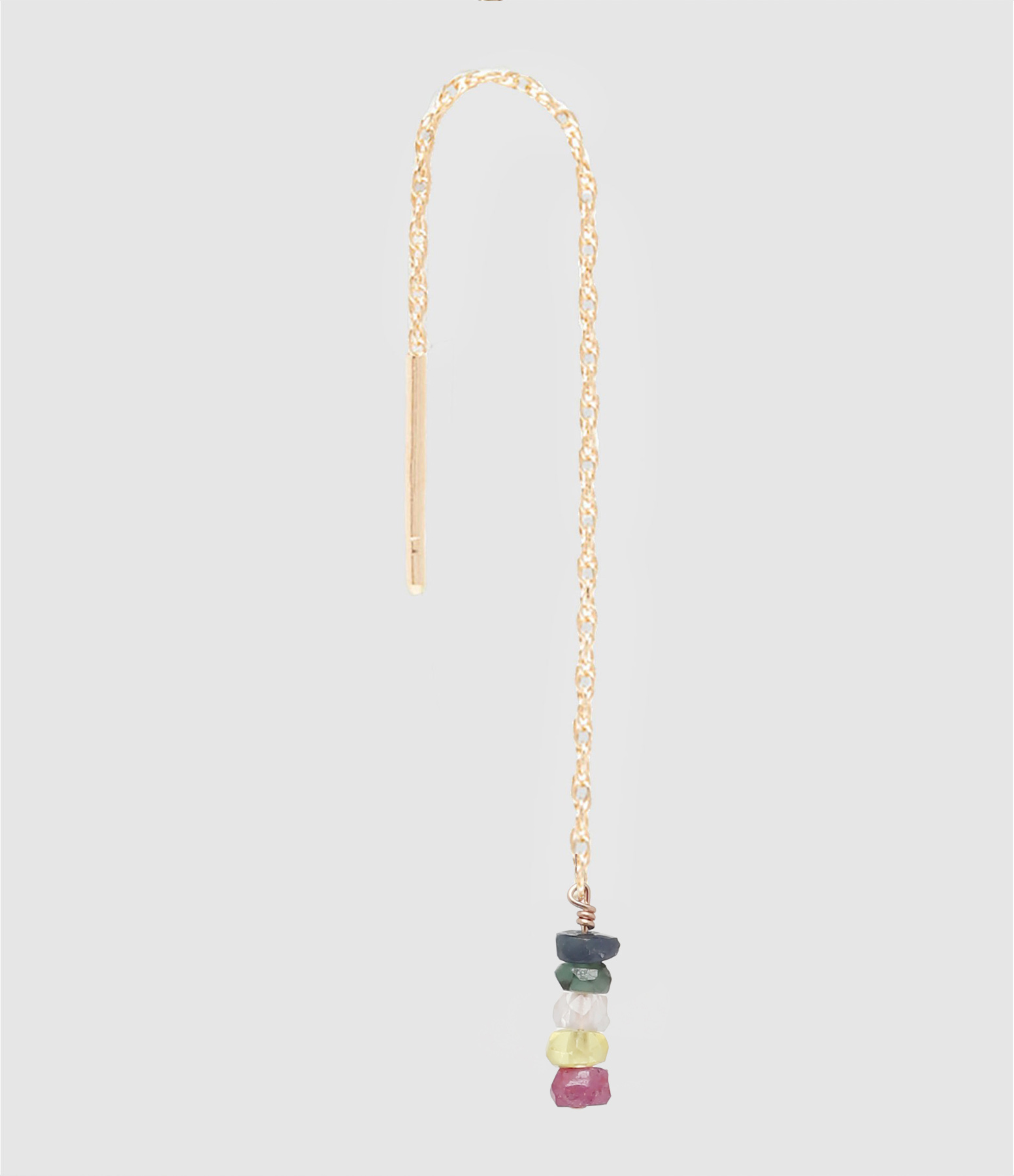 Boucle d'oreille Chaîne Courte Rang Saphir Multico (vendue à l'unité)