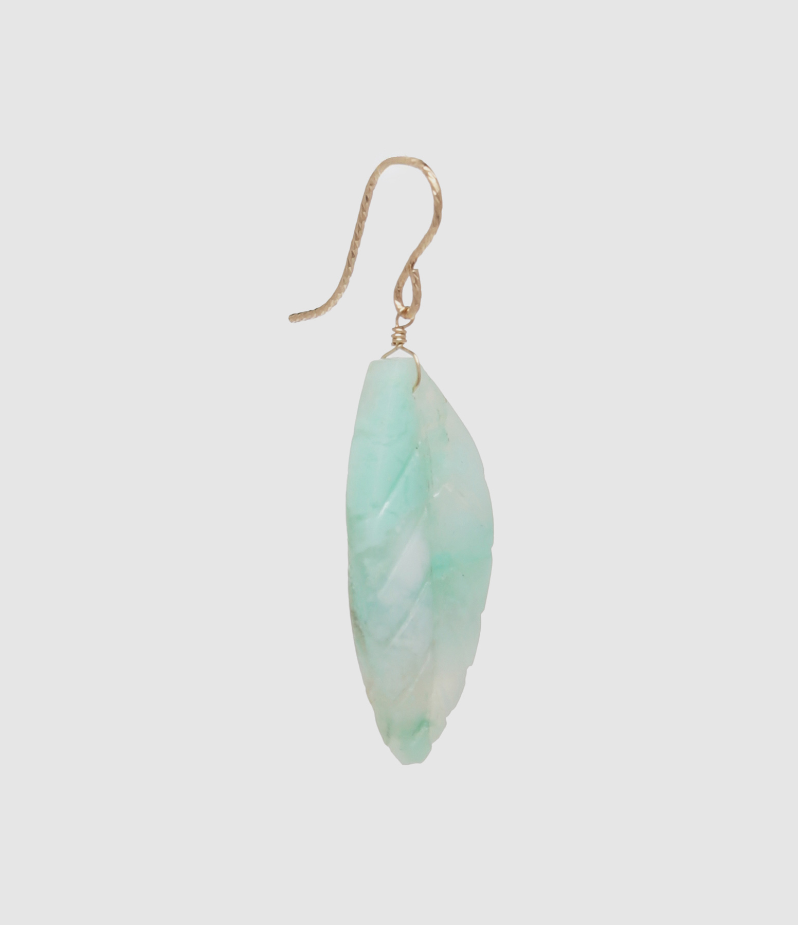 Boucle d'oreille Feuille L Chrysoprase (vendue à l'unité)