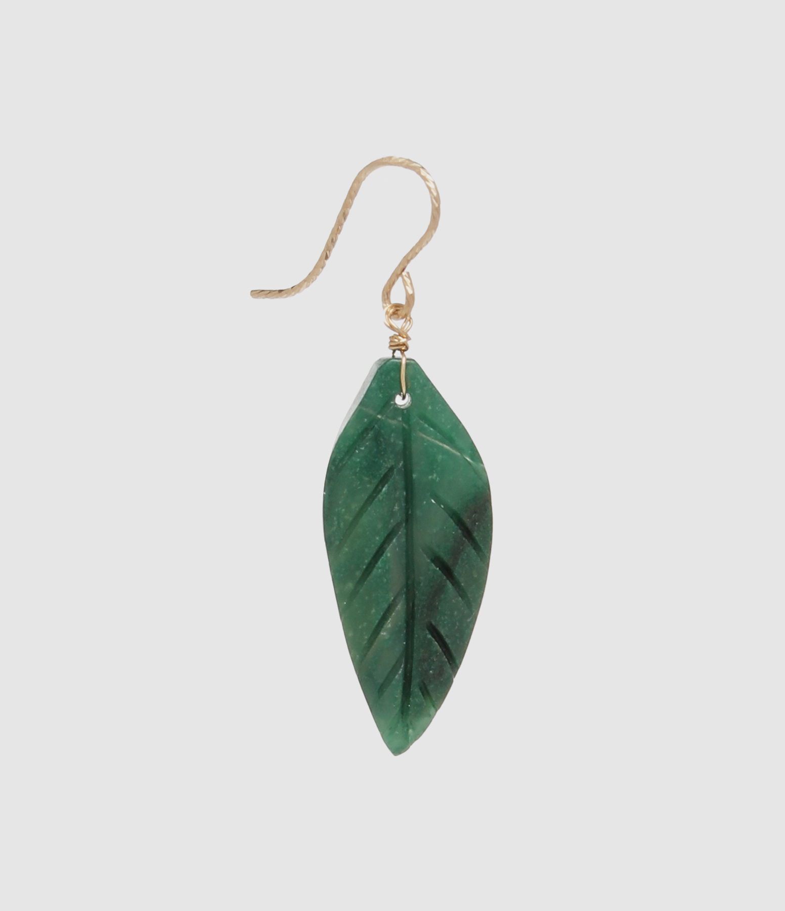 Boucle d'oreille Feuille L Jade (vendue à l'unité)