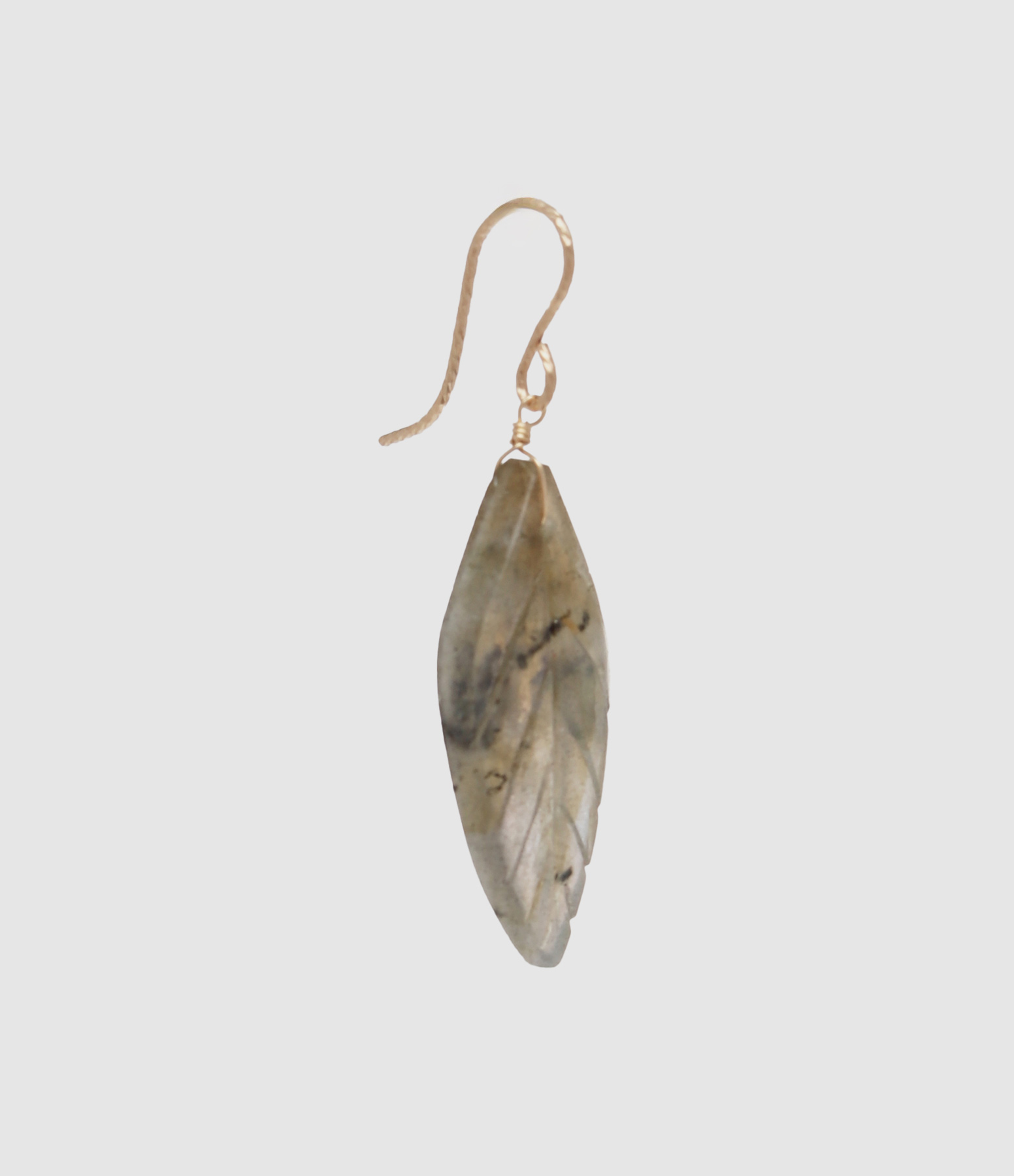 Boucle d'oreille Feuille L Labradorite (vendue à l'unité)