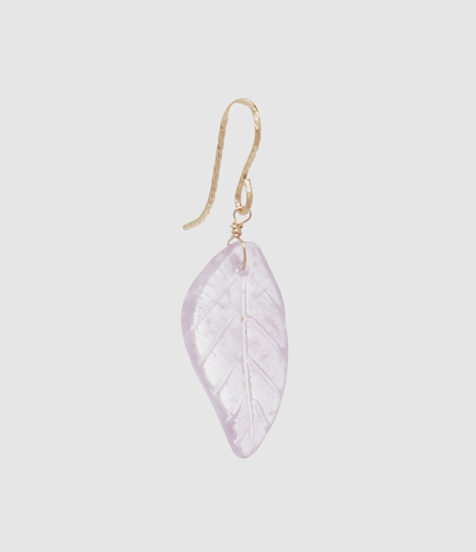 Boucle d'oreille Feuille S Améthyste (vendue à l'unité)
