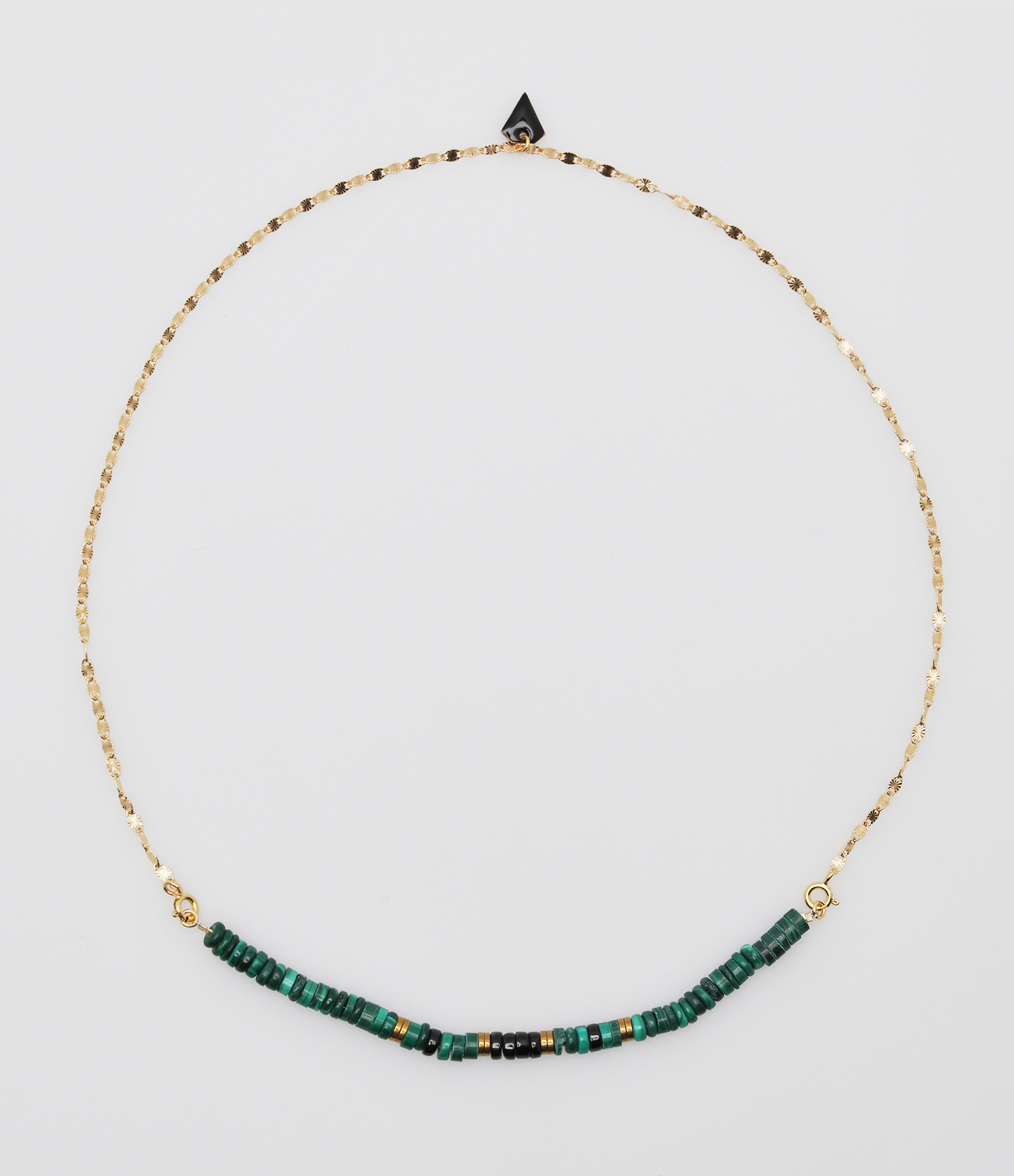 Collier Puka Chaîne Soleil Malachite