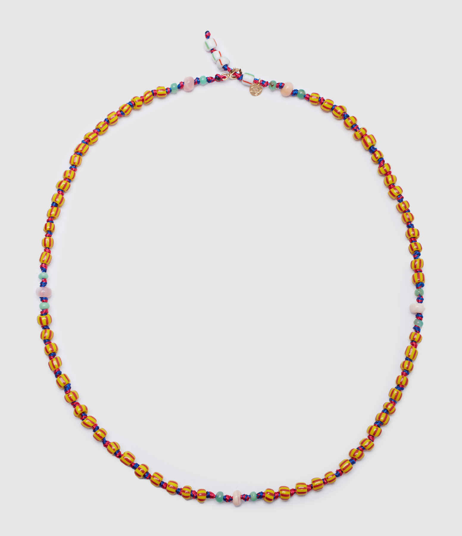 Collier Perles Africaines Jaune Chrysoprase et Opale Rose