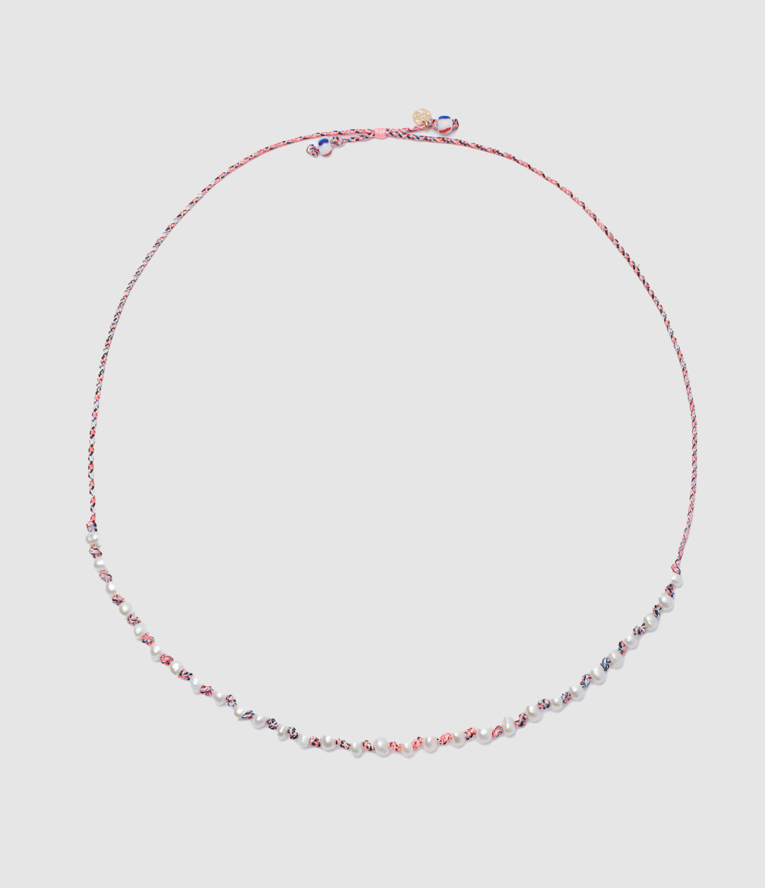 Collier De Perles De Soie Rose Poudre main image 0