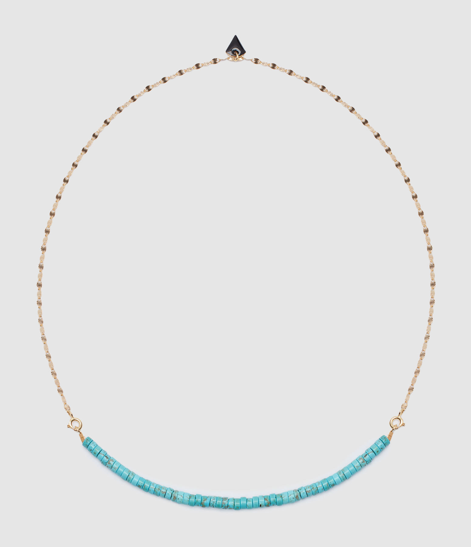 Collier Soleil et Pendentif Turquoise Bleu