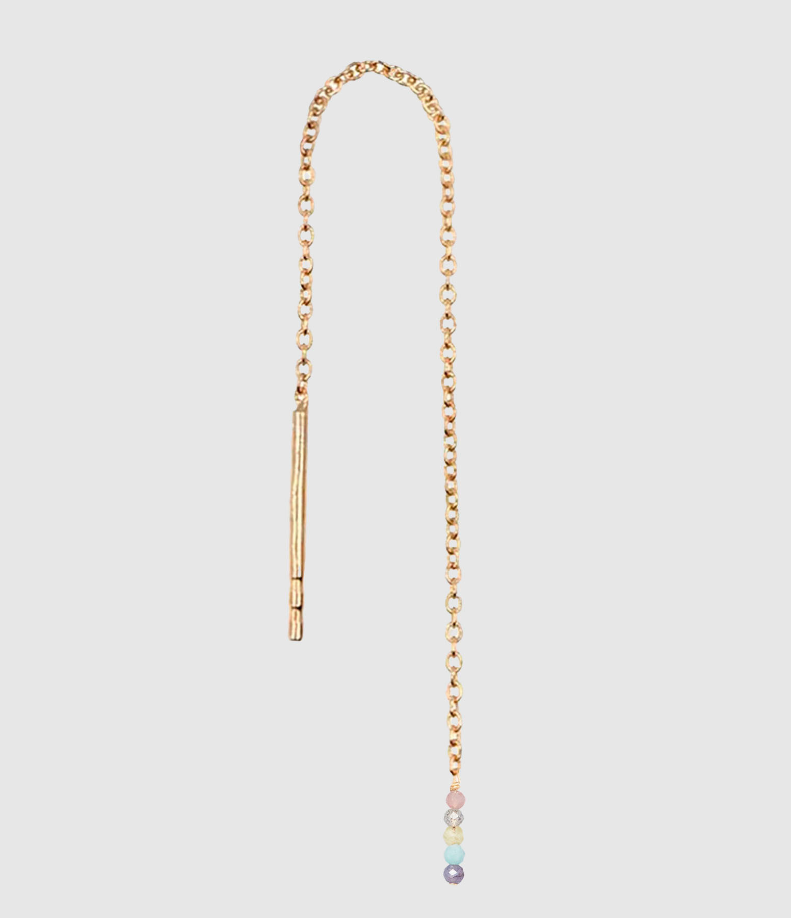 Boucle d'oreille Chaîne Courte Rang Multicolore Pastel (vendue à l'unité)