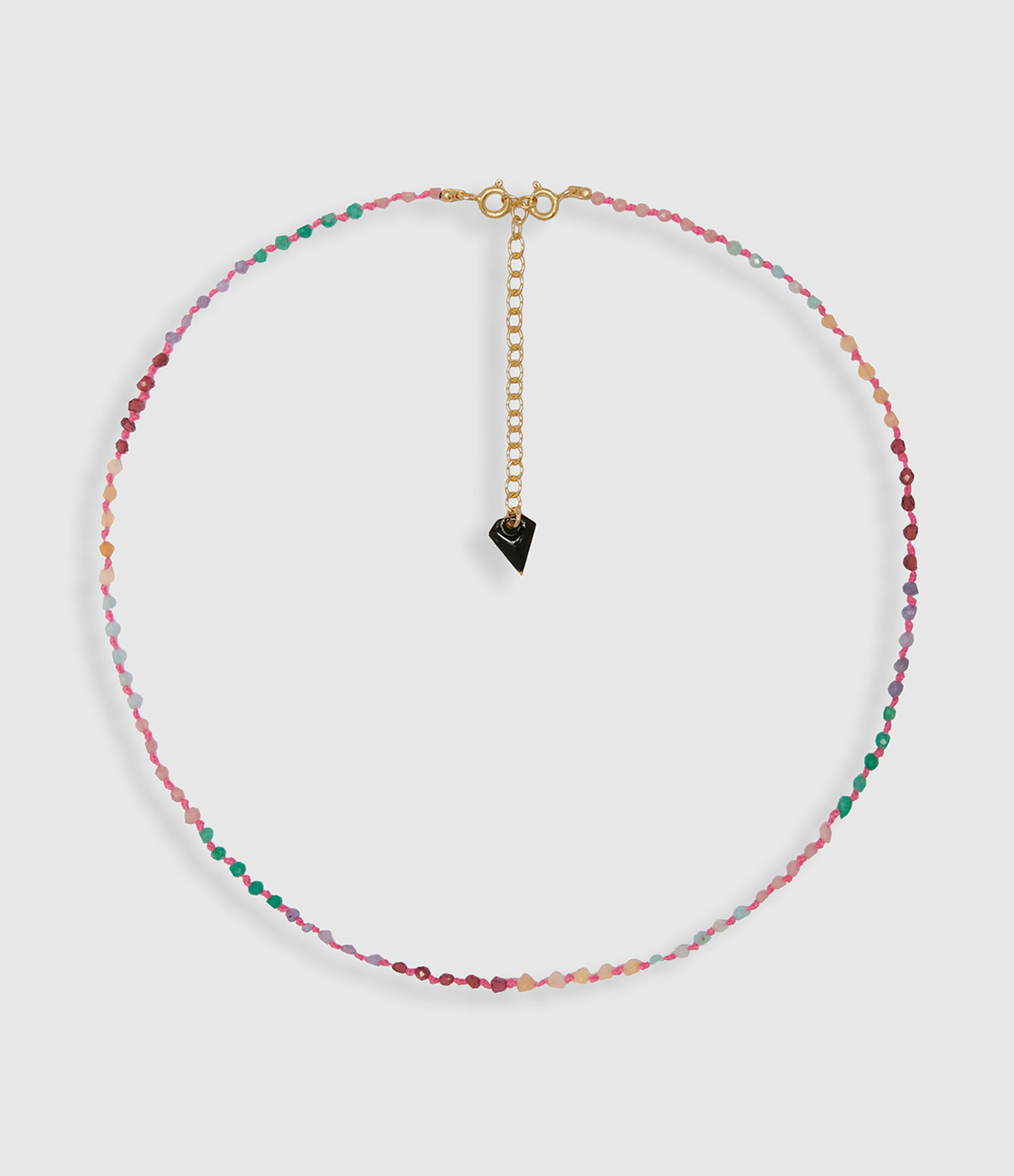 Collier Candies Facettes Pierres Roses