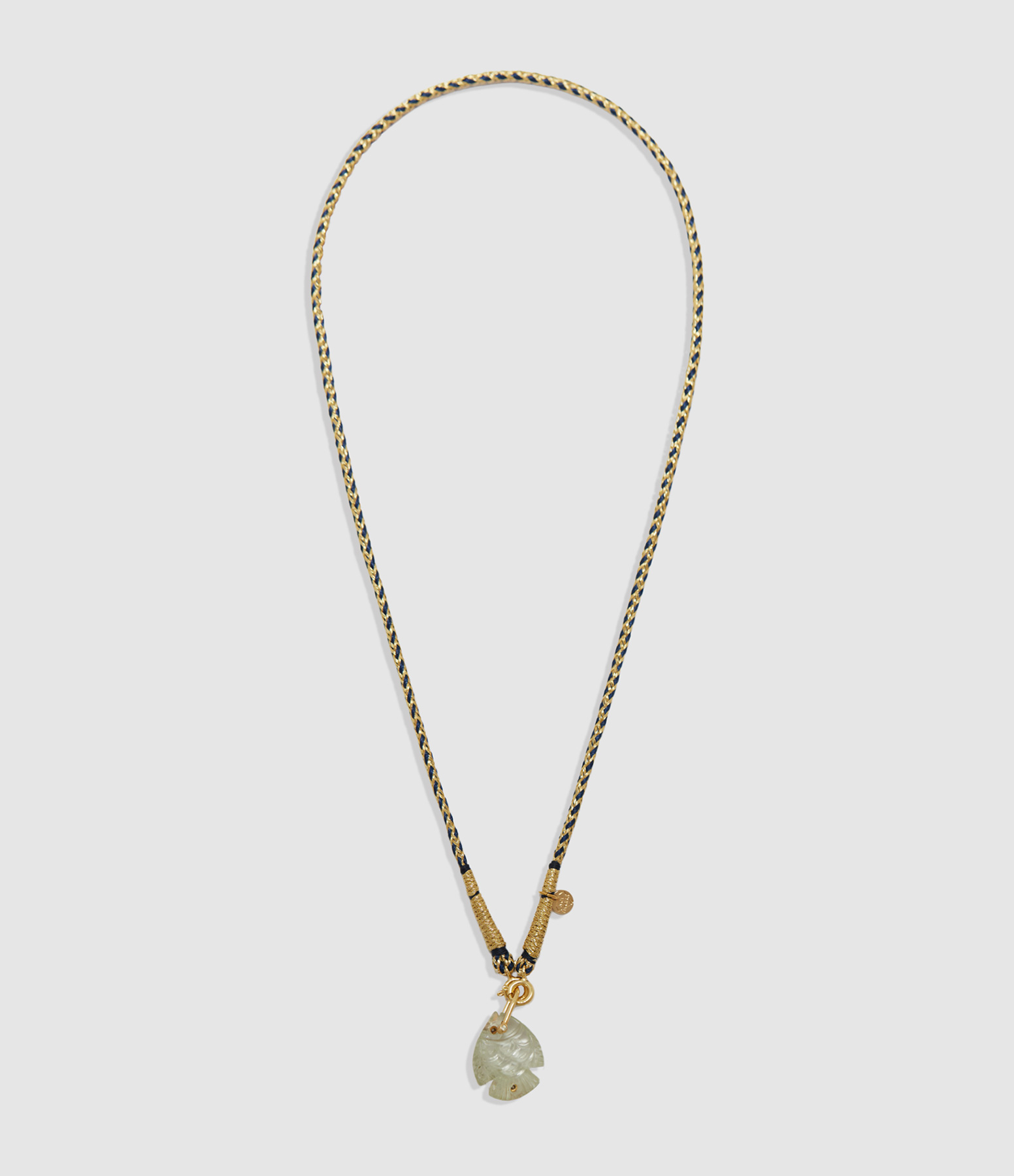 Collier Cordon Marine Poisson Améthyste Verte