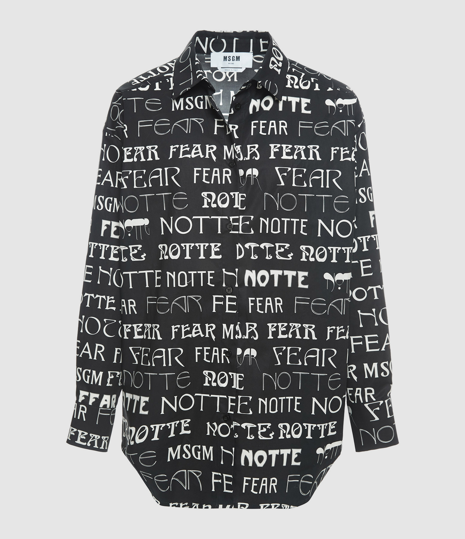 Chemise Coton Imprimé Noir Blanc