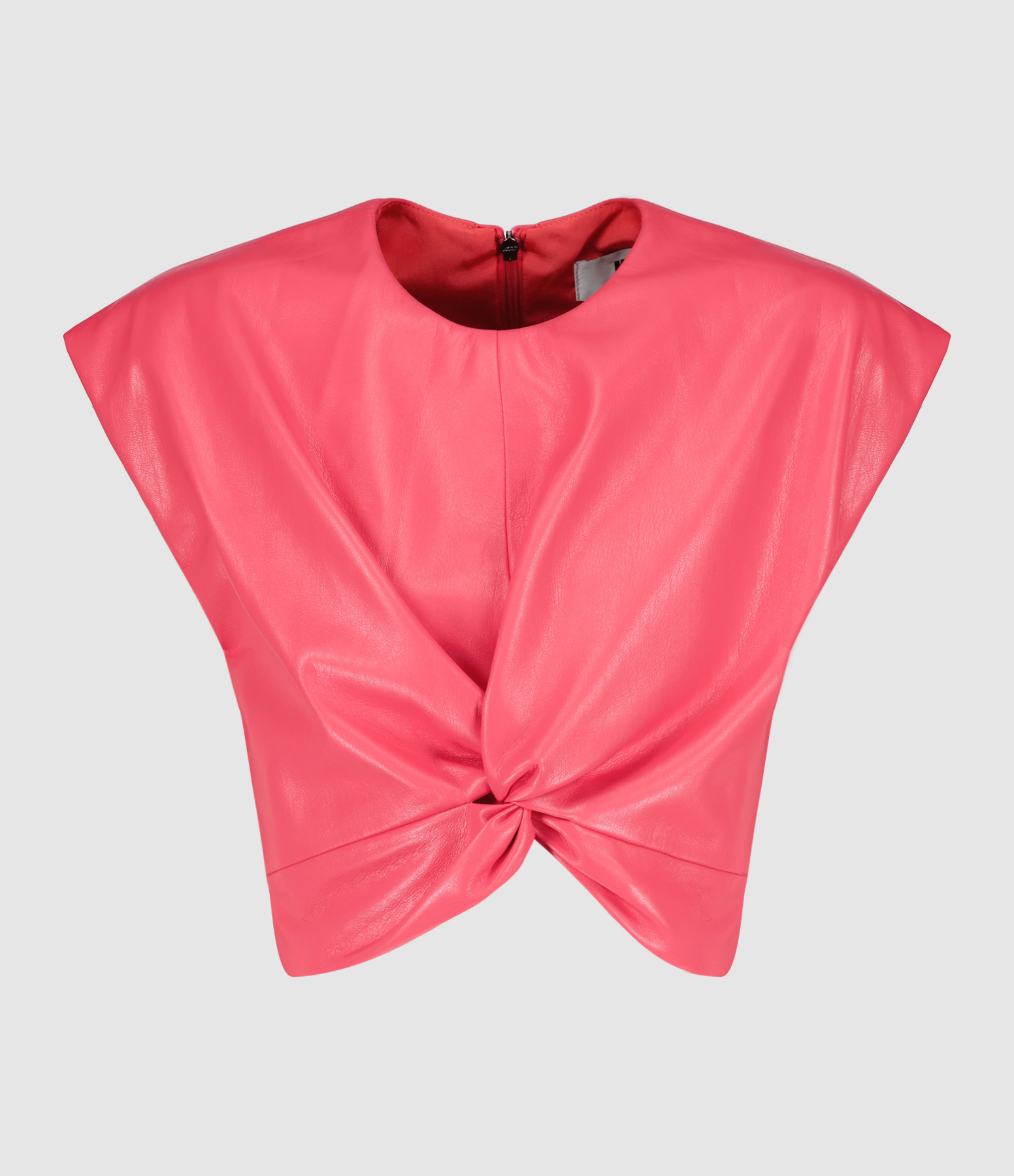 Top Rose Vif Simili Cuir