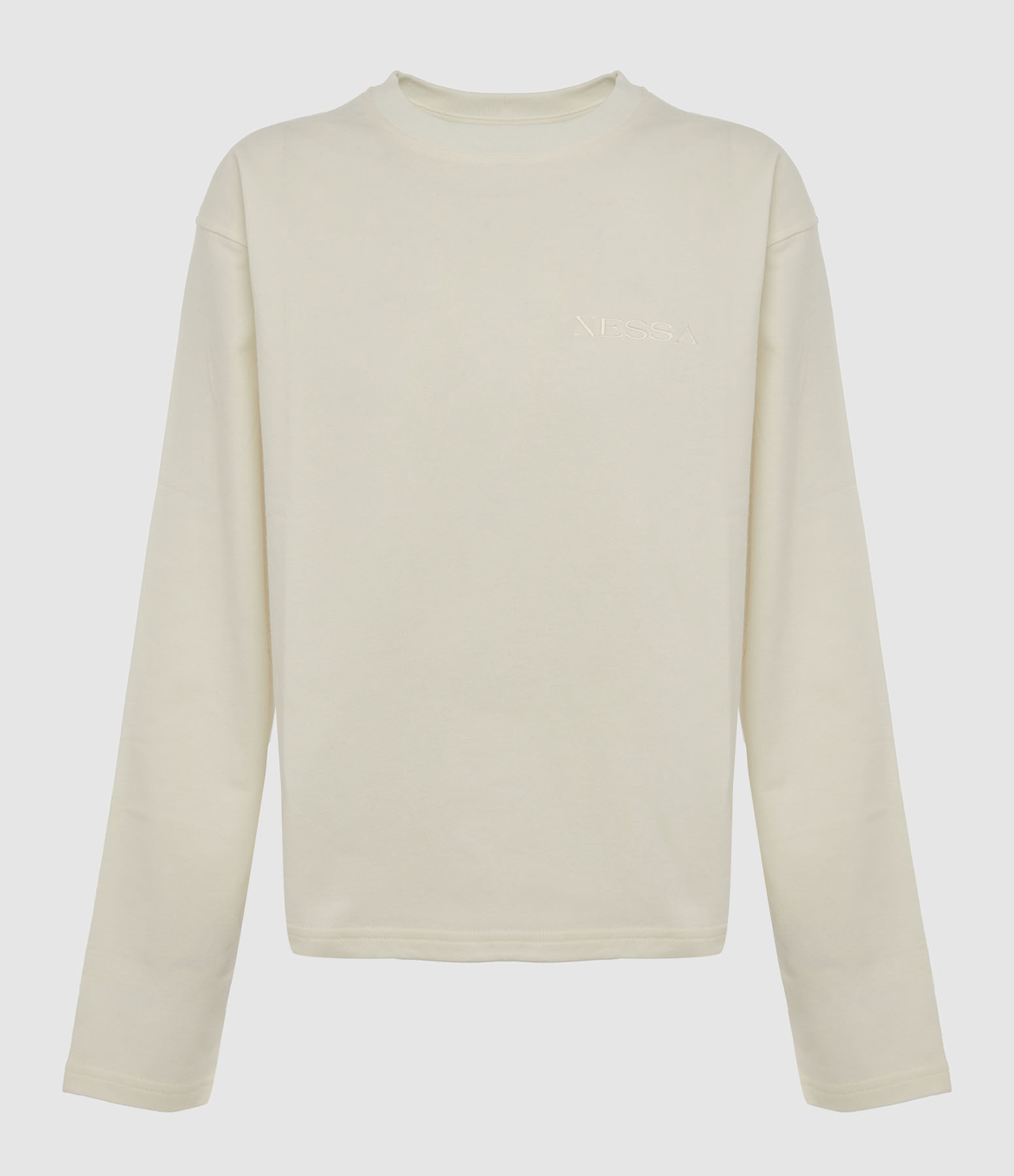 Tee-shirt Manches Longues Coton Blanc Ivoire