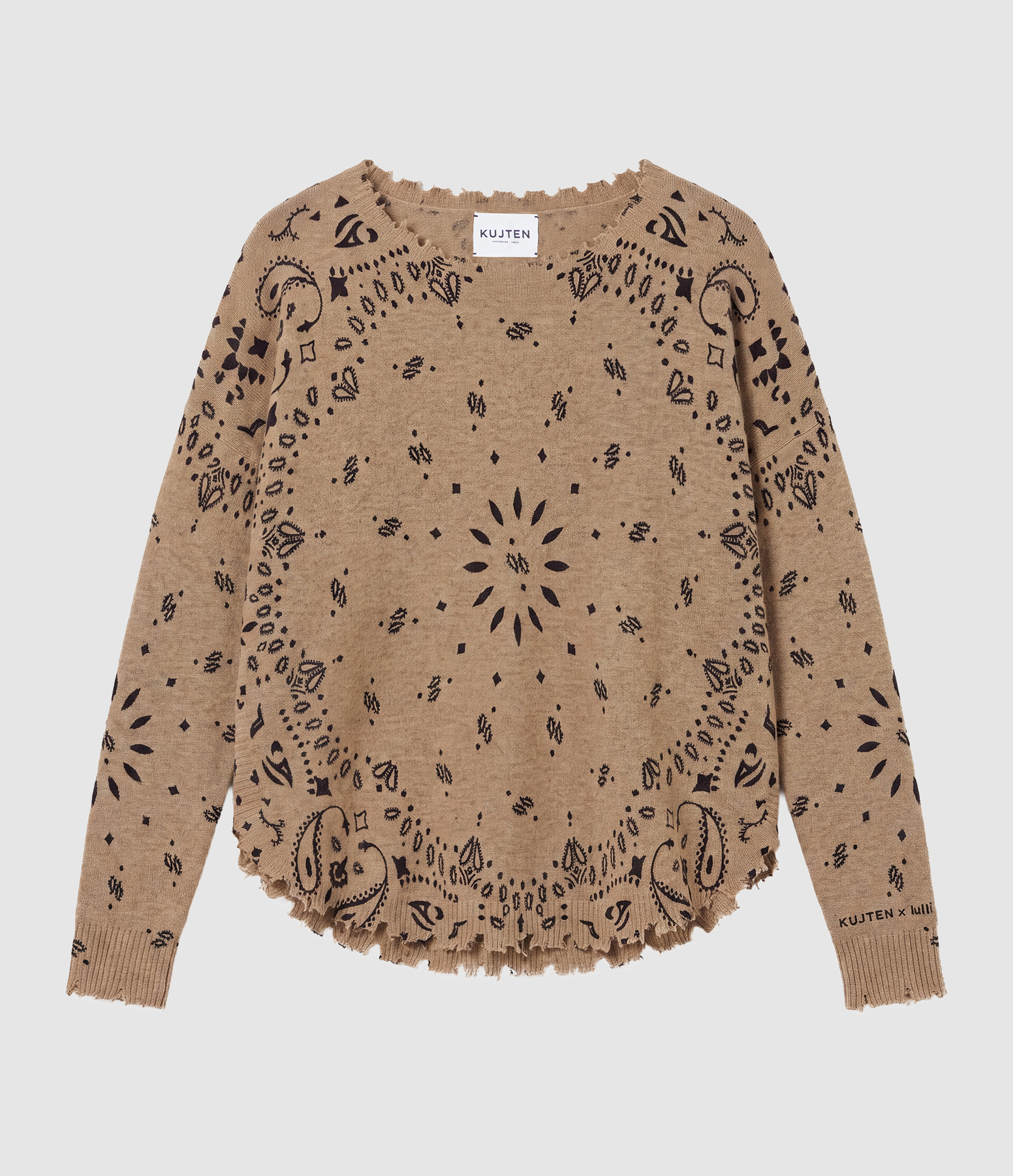 Pull Mela Bandana Taupe Chiné, Exclusivité Lulli