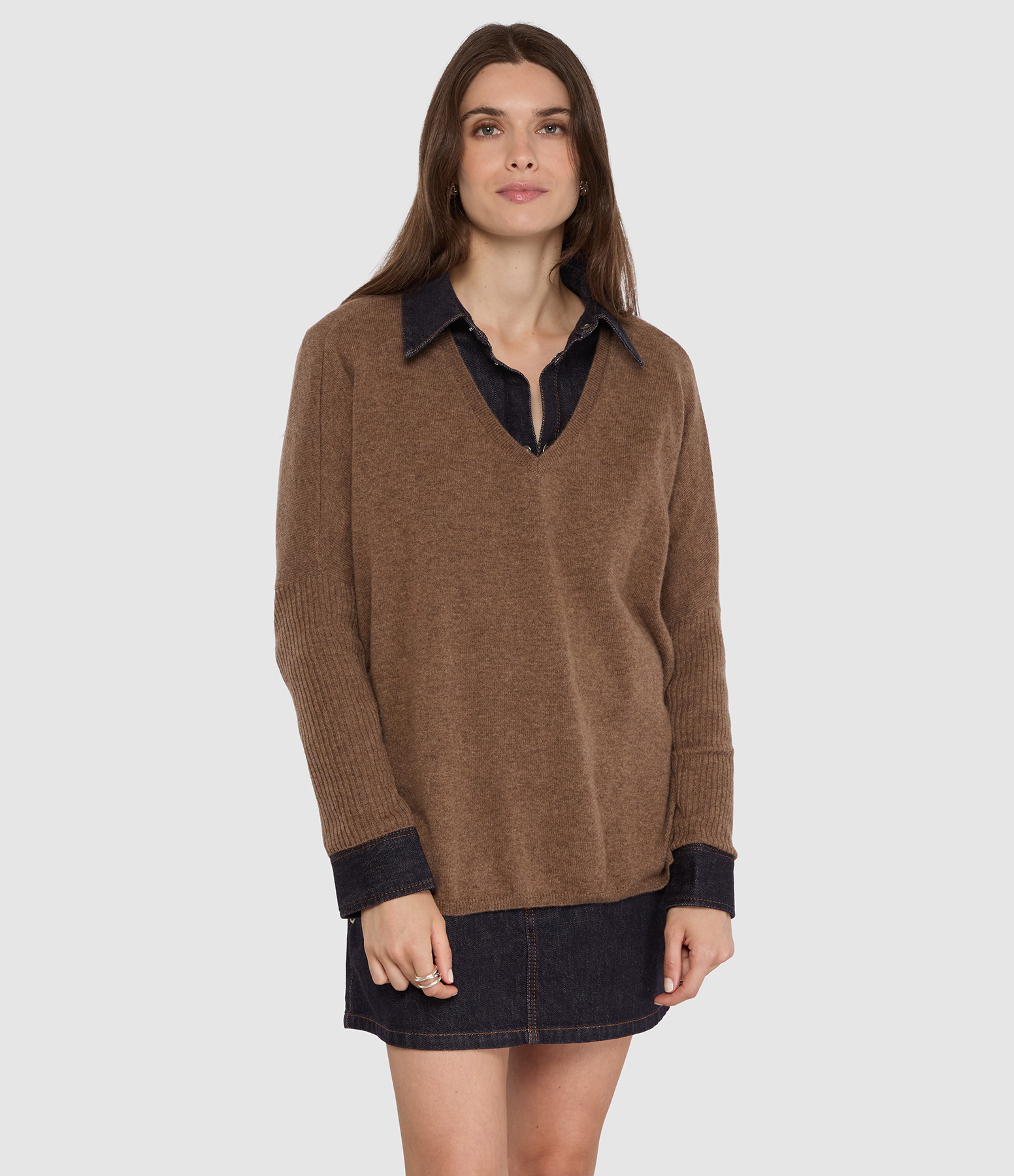 Pull Poncho Faustine Cafe Au Lait