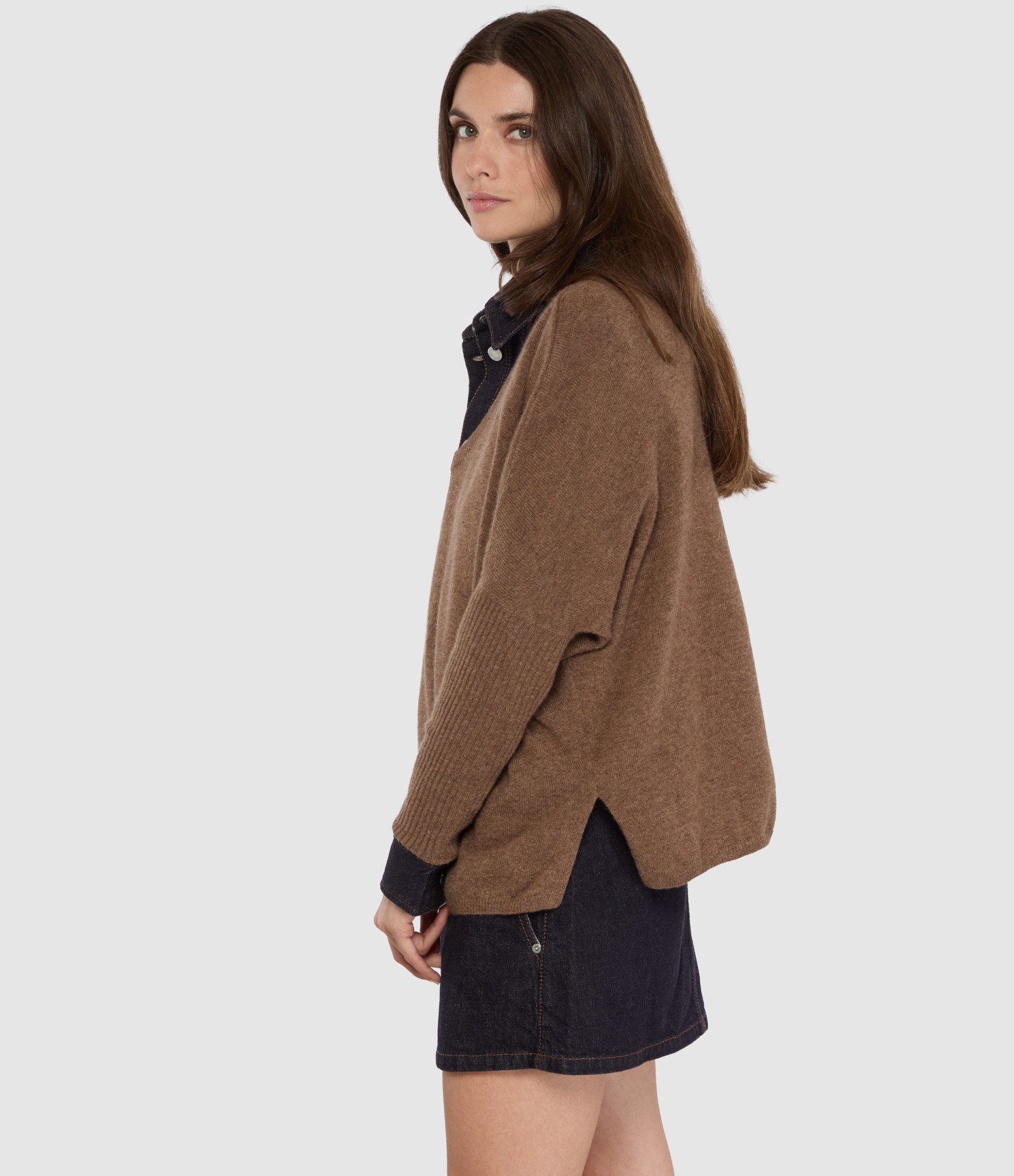 Pull Poncho Faustine Cafe Au Lait