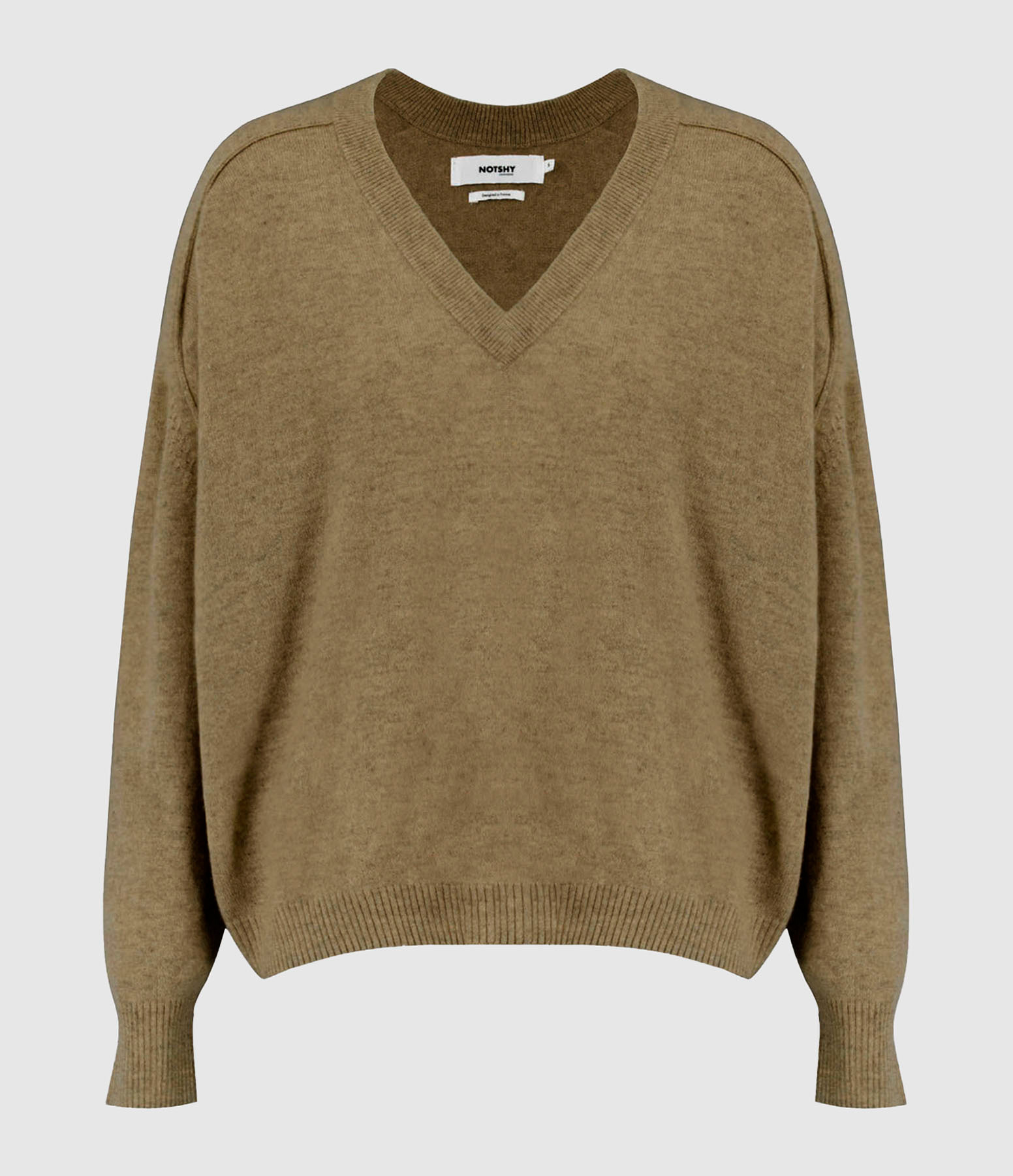 Pull Lucien Col V Cachemire Moss