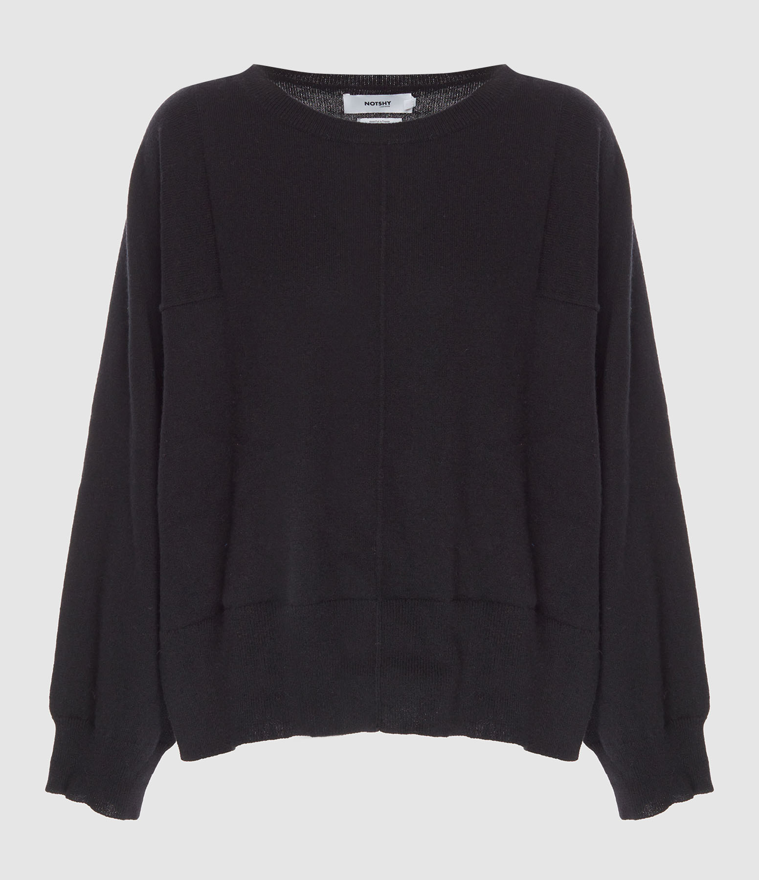 Pull Jeanne Col Rond Cachemire Noir