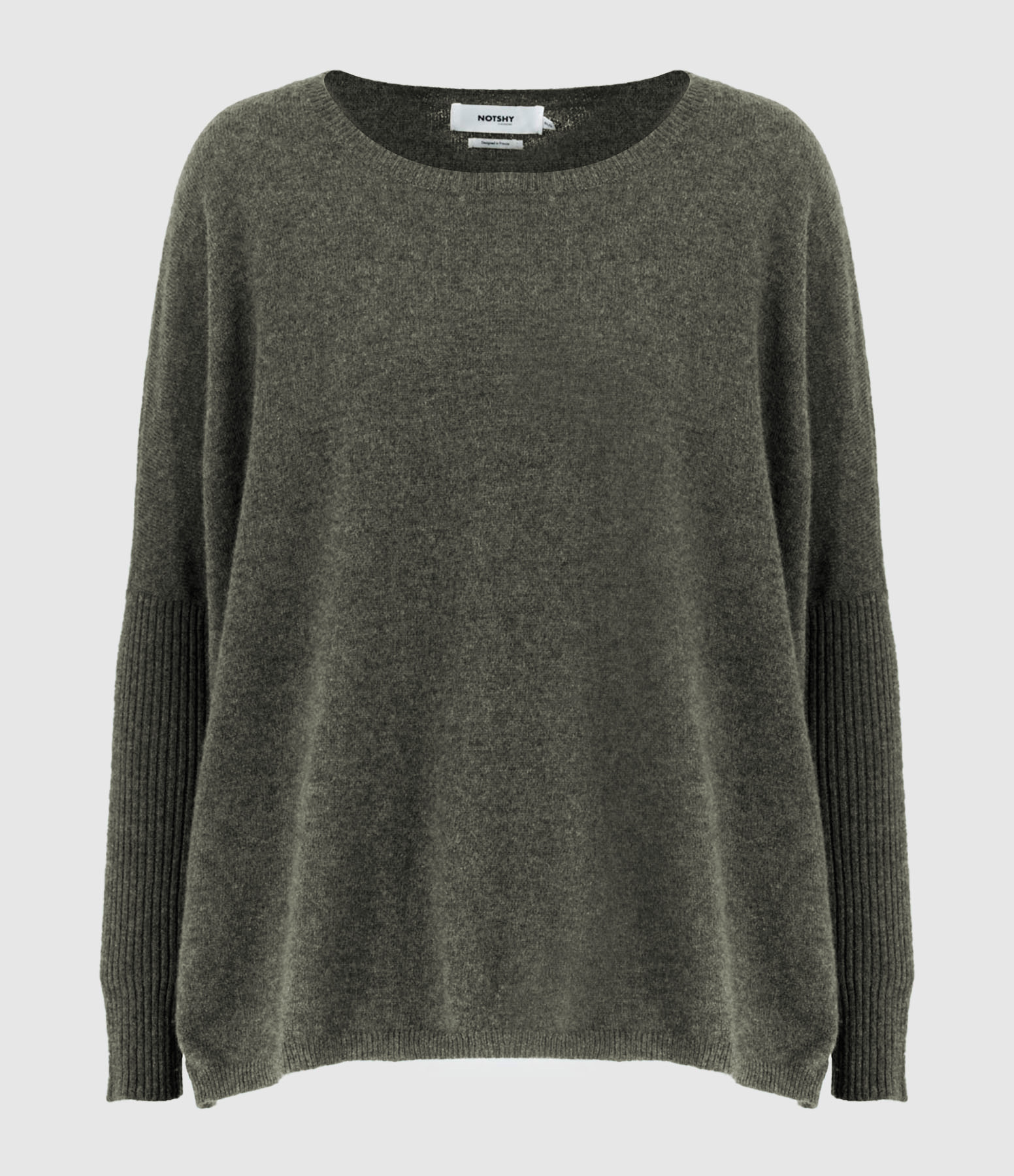 Pull Poncho Agnès Col Rond Cachemire Ash