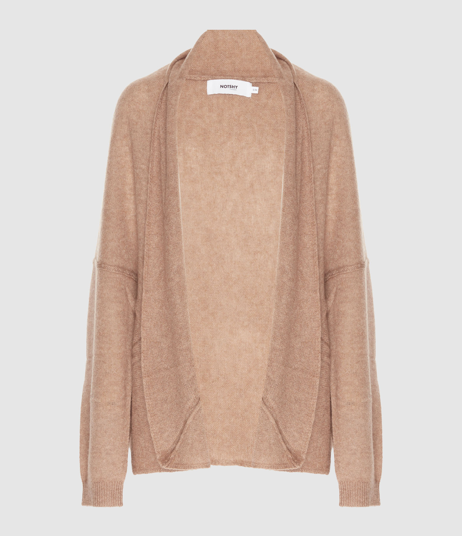 Cardigan Diluvia Col Châle Cachemire Camel Chiné