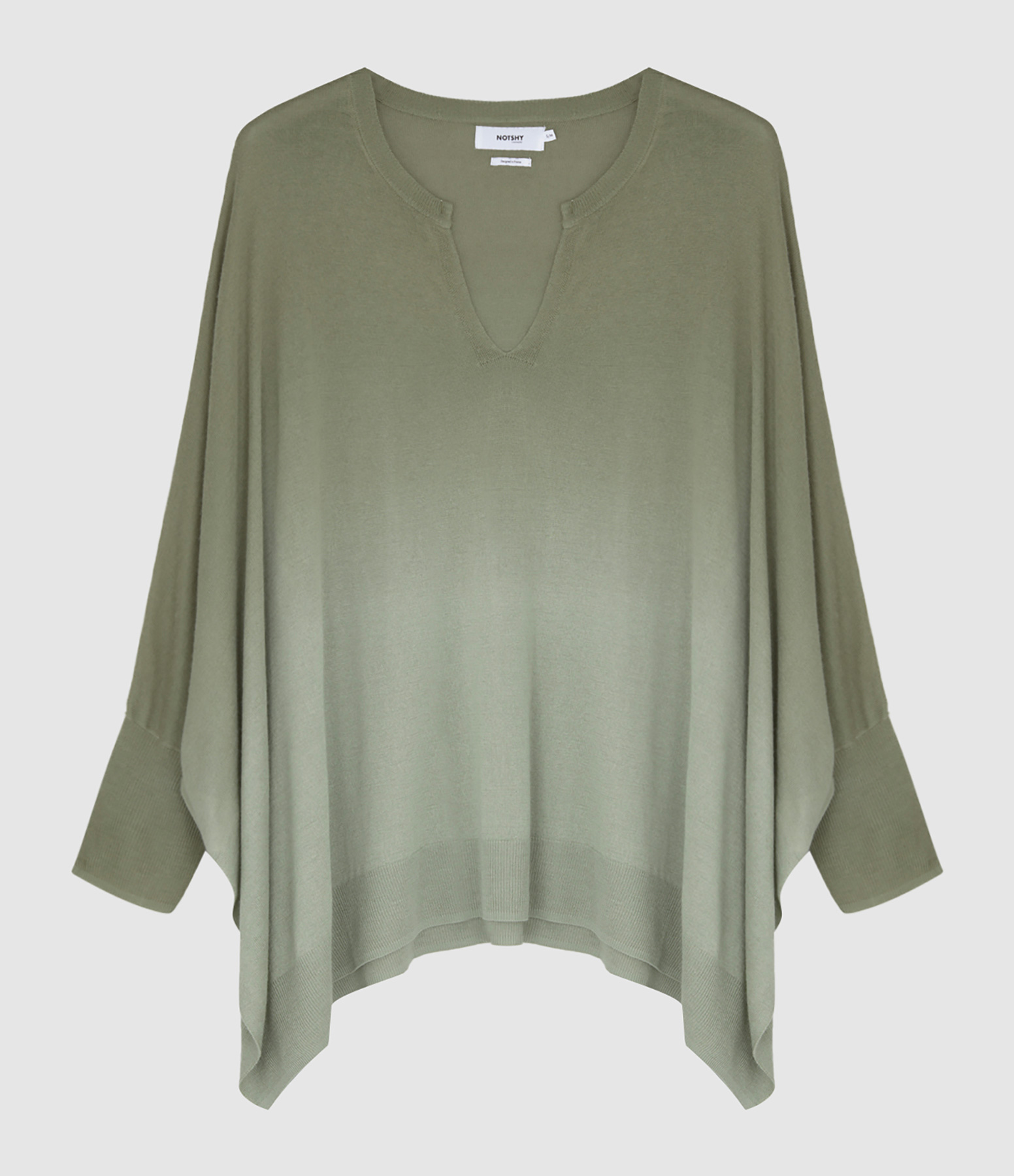 Ponchos Col Tunisien Manches Courtes Cachemire Military