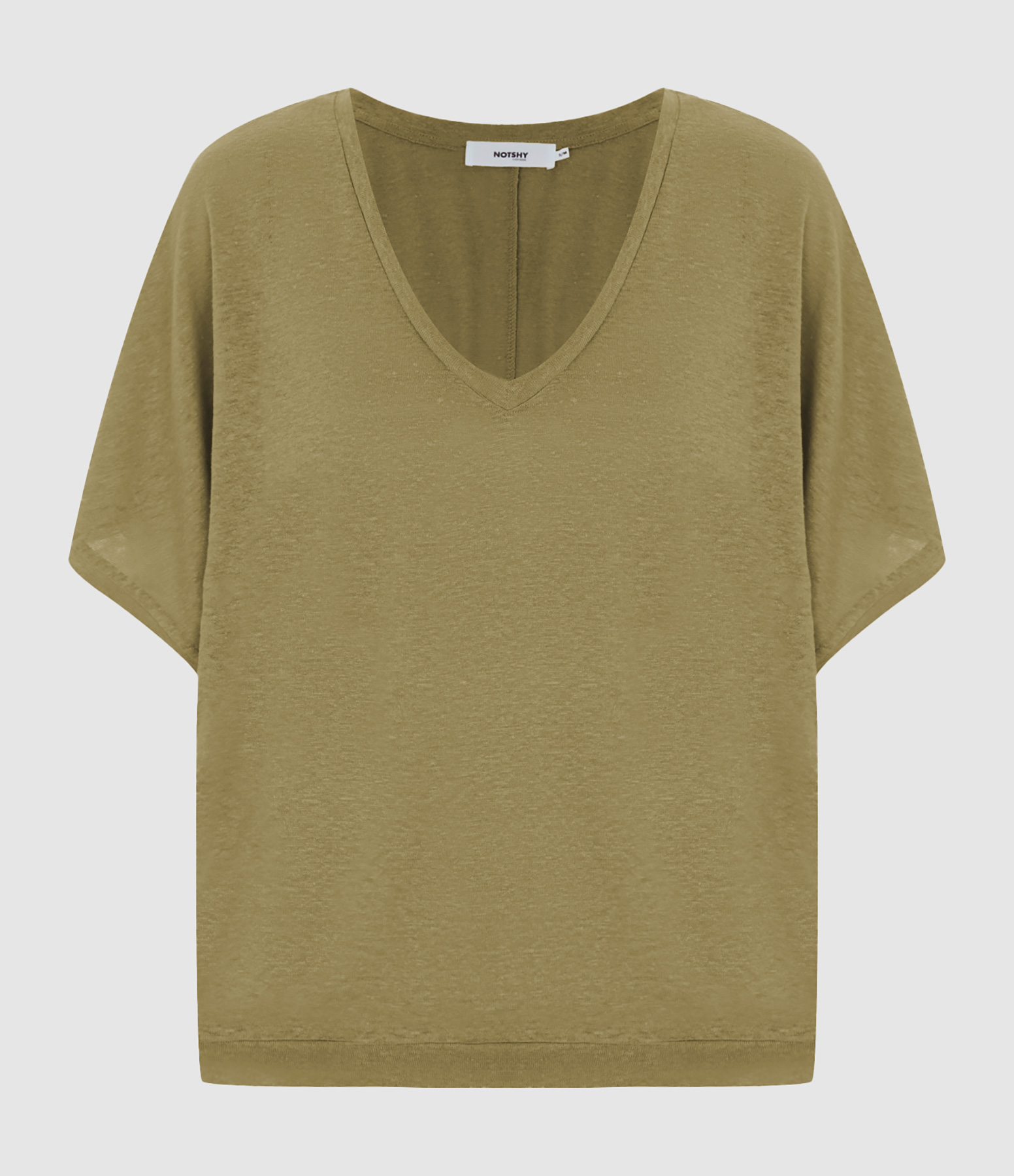 Tee-shirt Sophia Col V Sans Manches Military