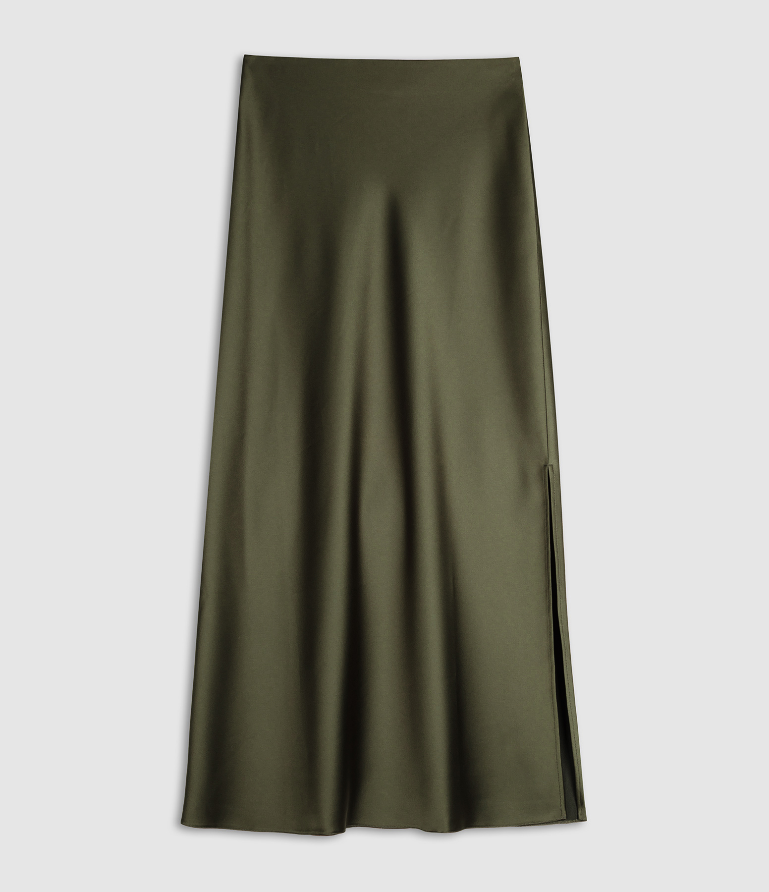 Jupe Longue Ola Satin Kaki