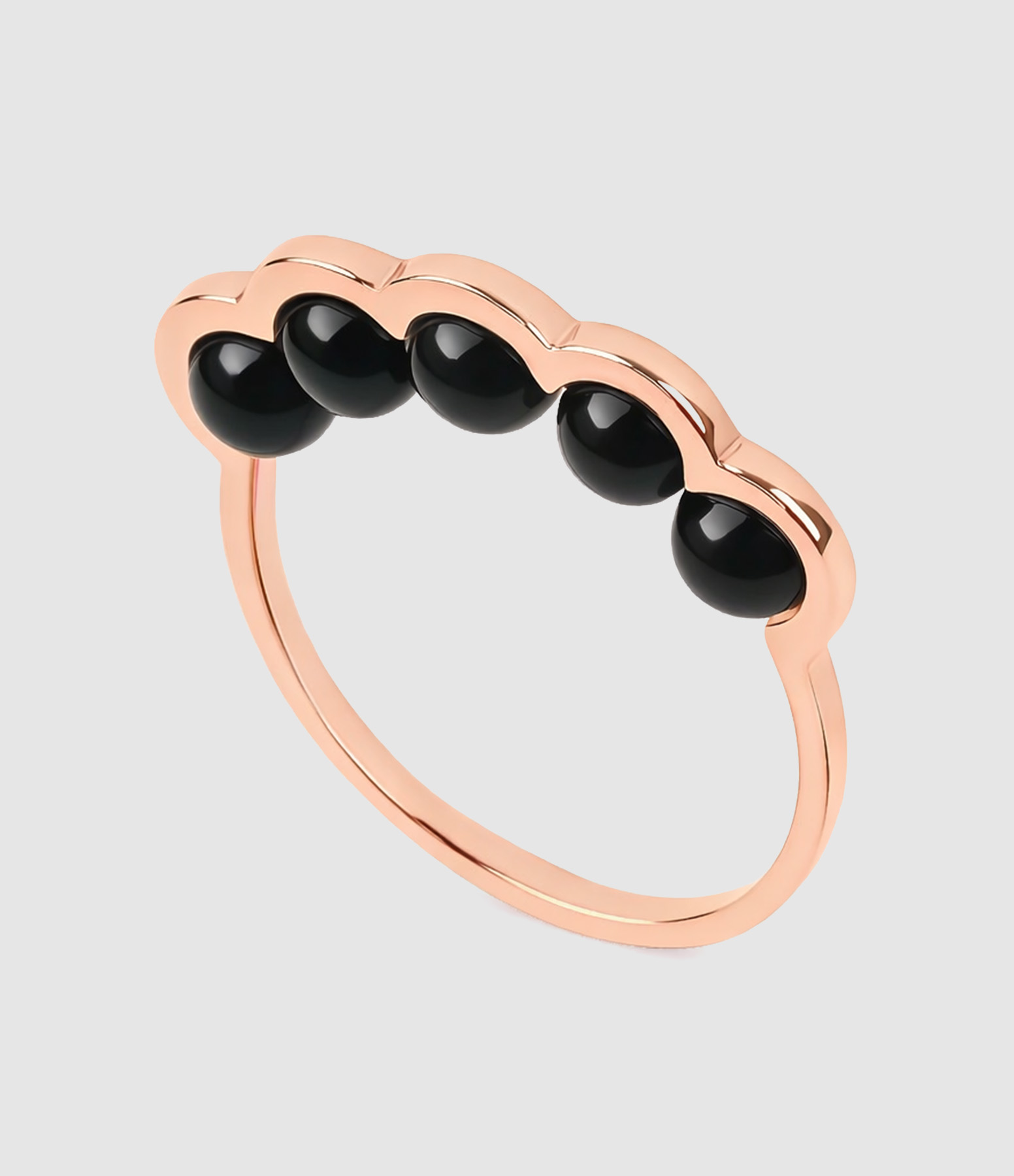 Bague Coco Beach Onyx Or Rose