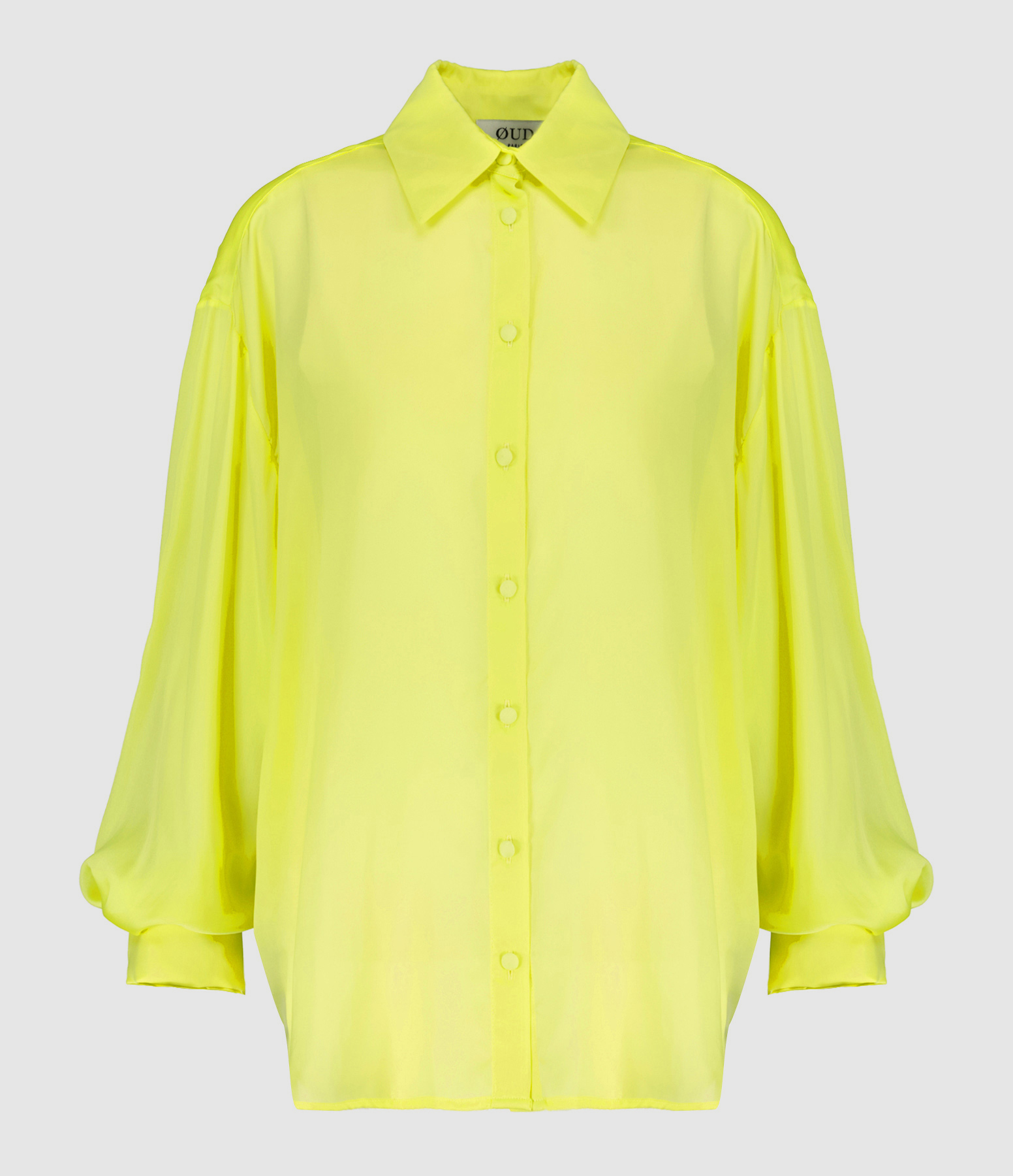Chemise Kristen Mousseline Soie Jaune Fluo